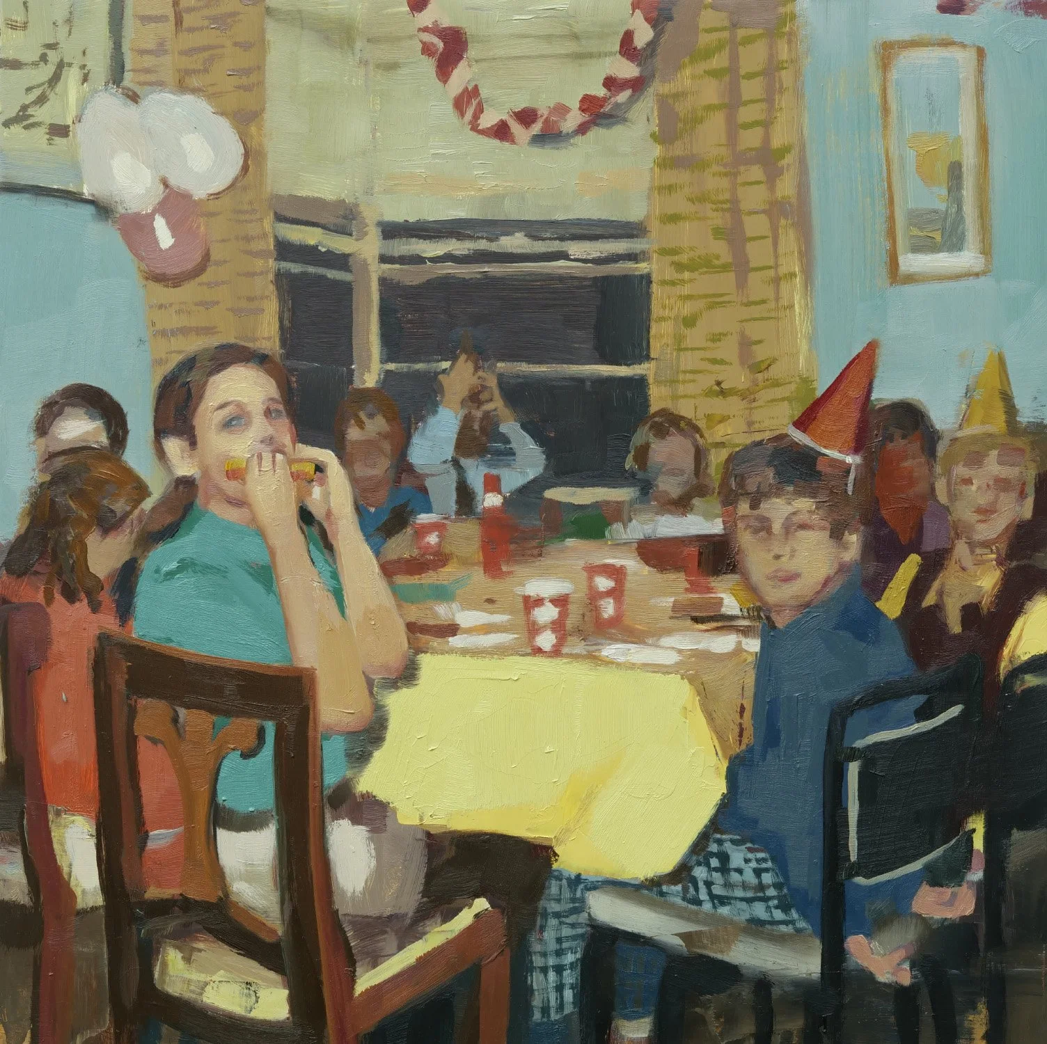  Jodi’s Party 1967. oil on panel. 16”x16”. 2022 