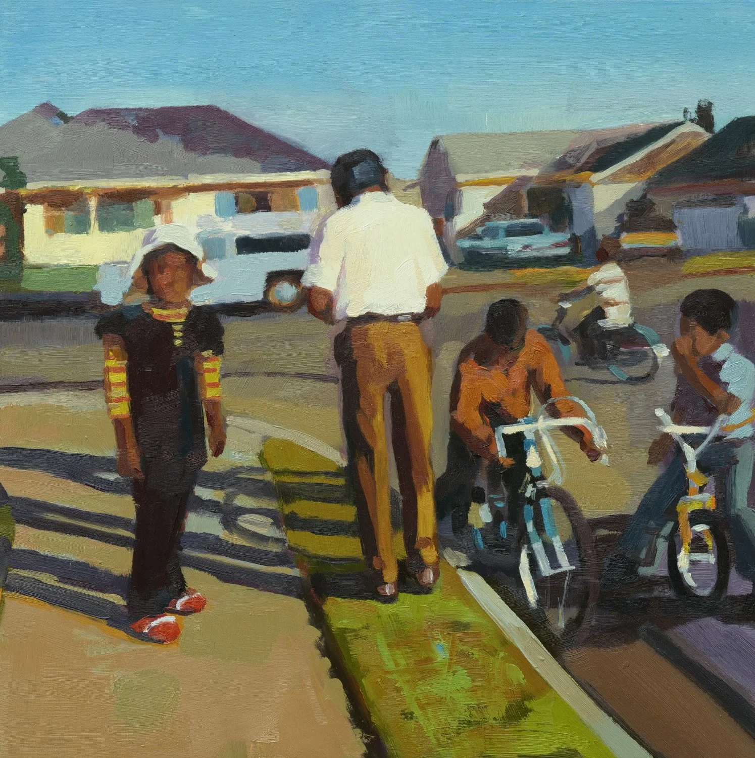  Bicycle Party. oil on panel. 12”x12”. 2022   