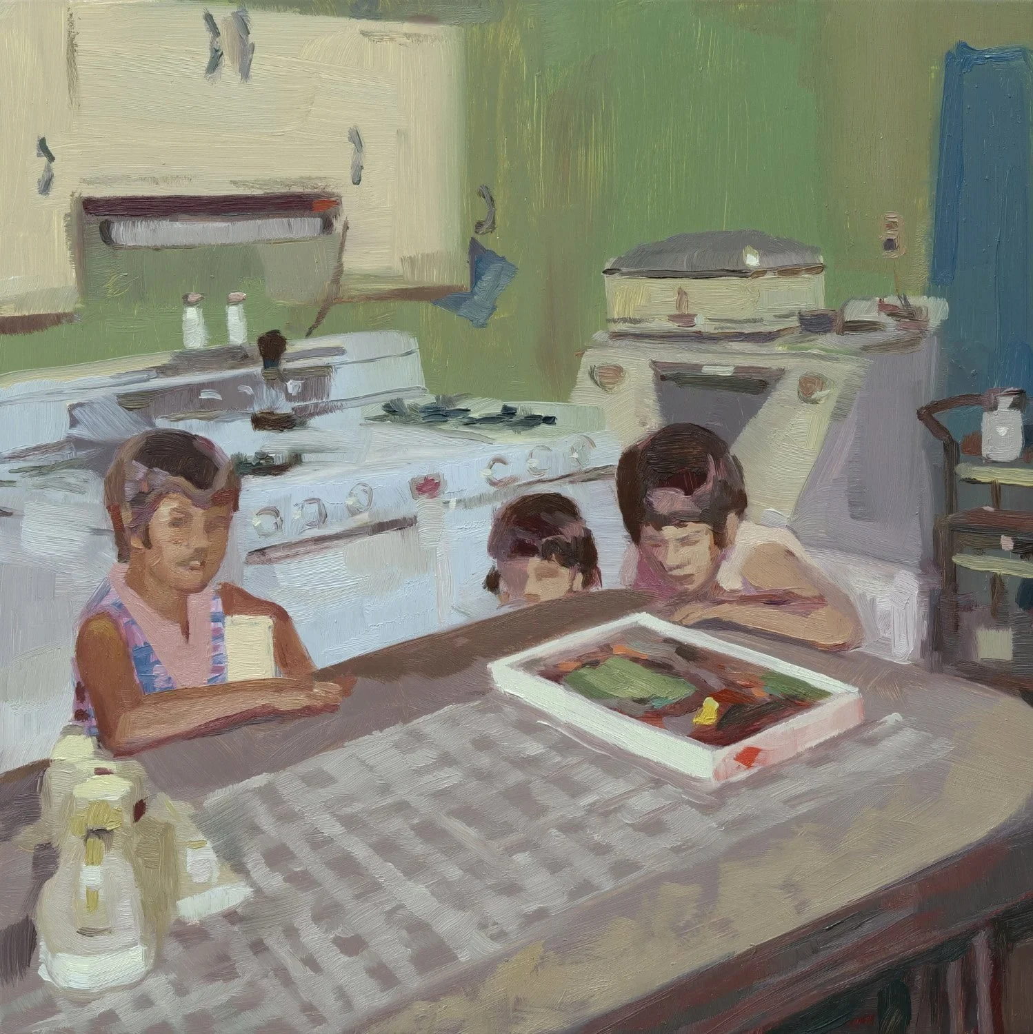  Kitchen Party. oil on panel. 12”x12”. 2022 sold 