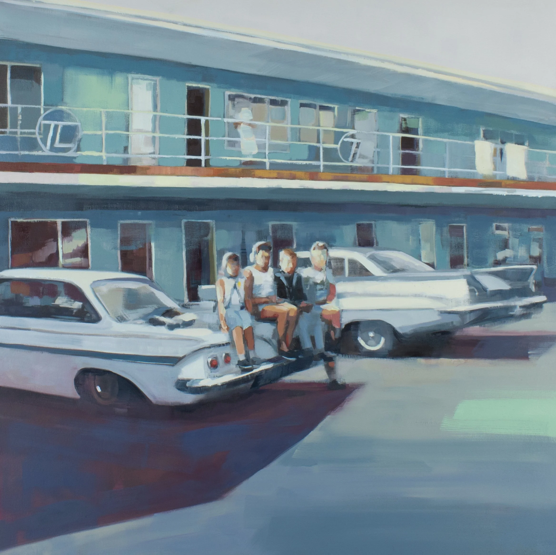 The Blue Hotel, oil on canvas, 40"x40". 2018