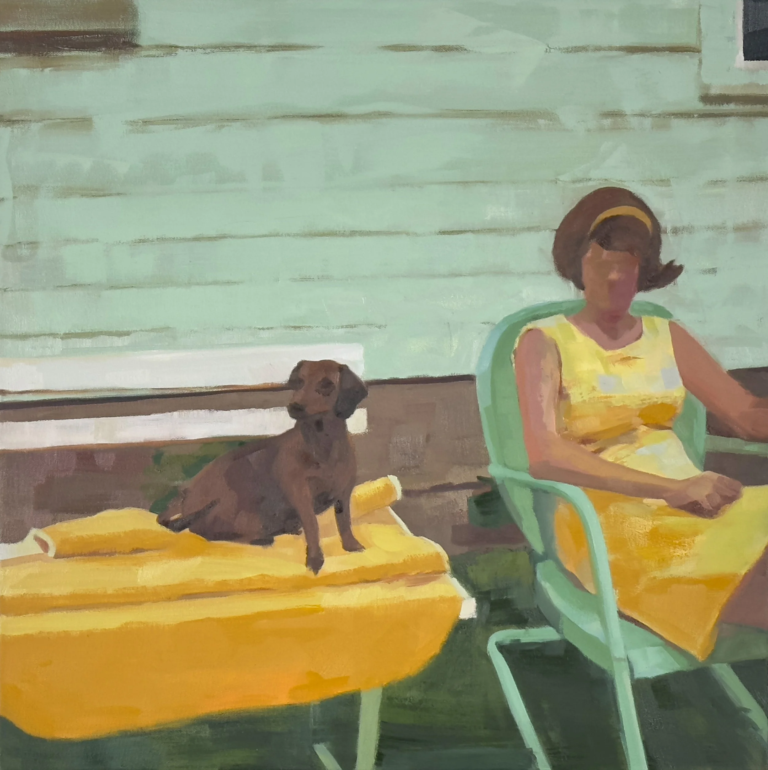  Dog Days, oil on canvas, 24”x24”. 2023 sold 