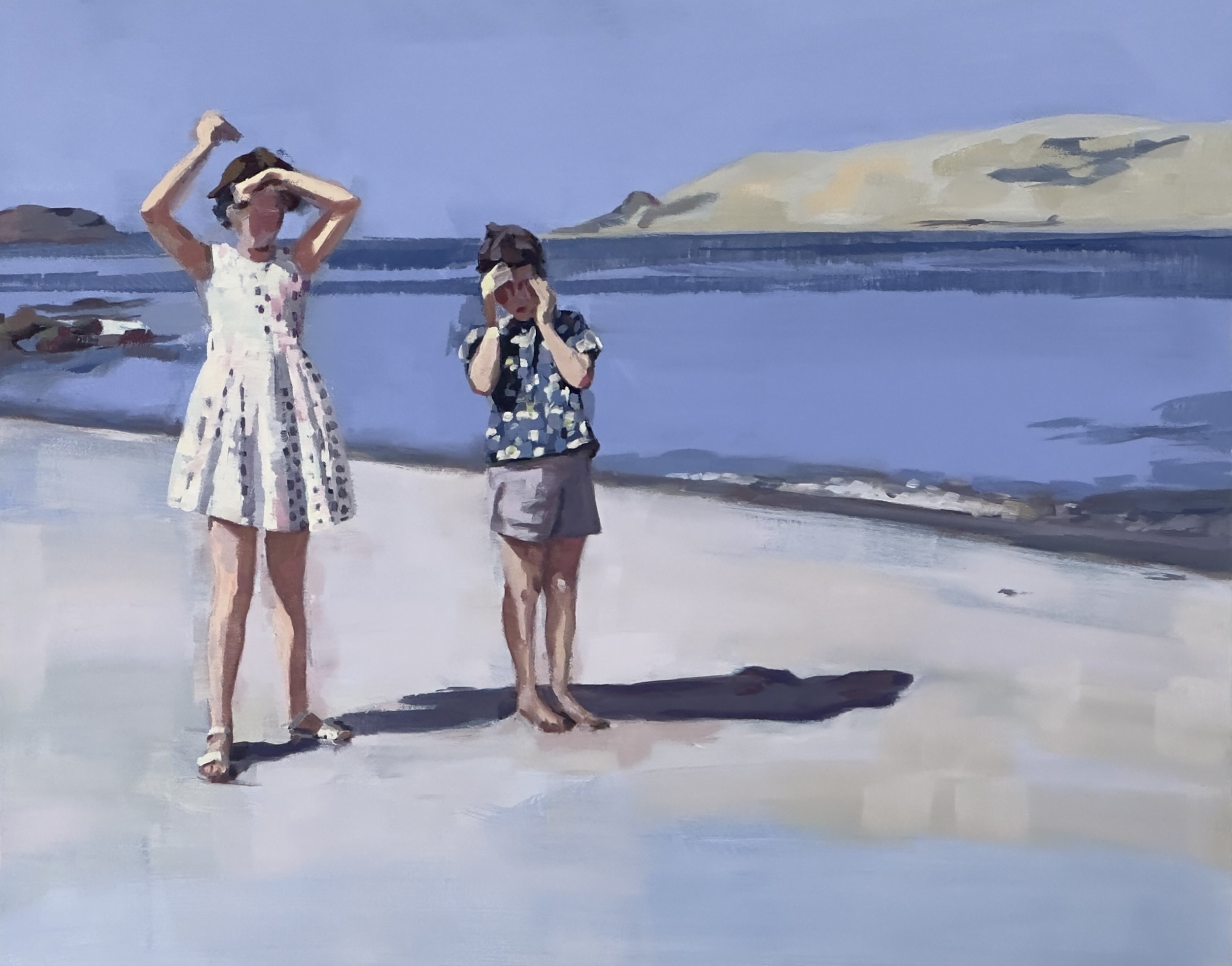  Beach Bandits, oil on canvas, 24”x30” 2023 sold 