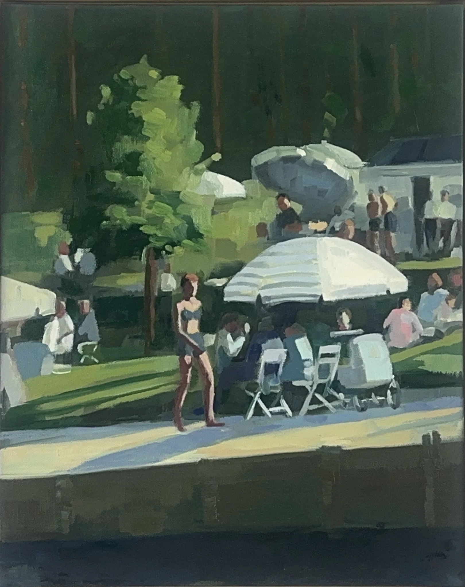   am Fluss , oil on canvas, (framed) 20”x16”, 2026 