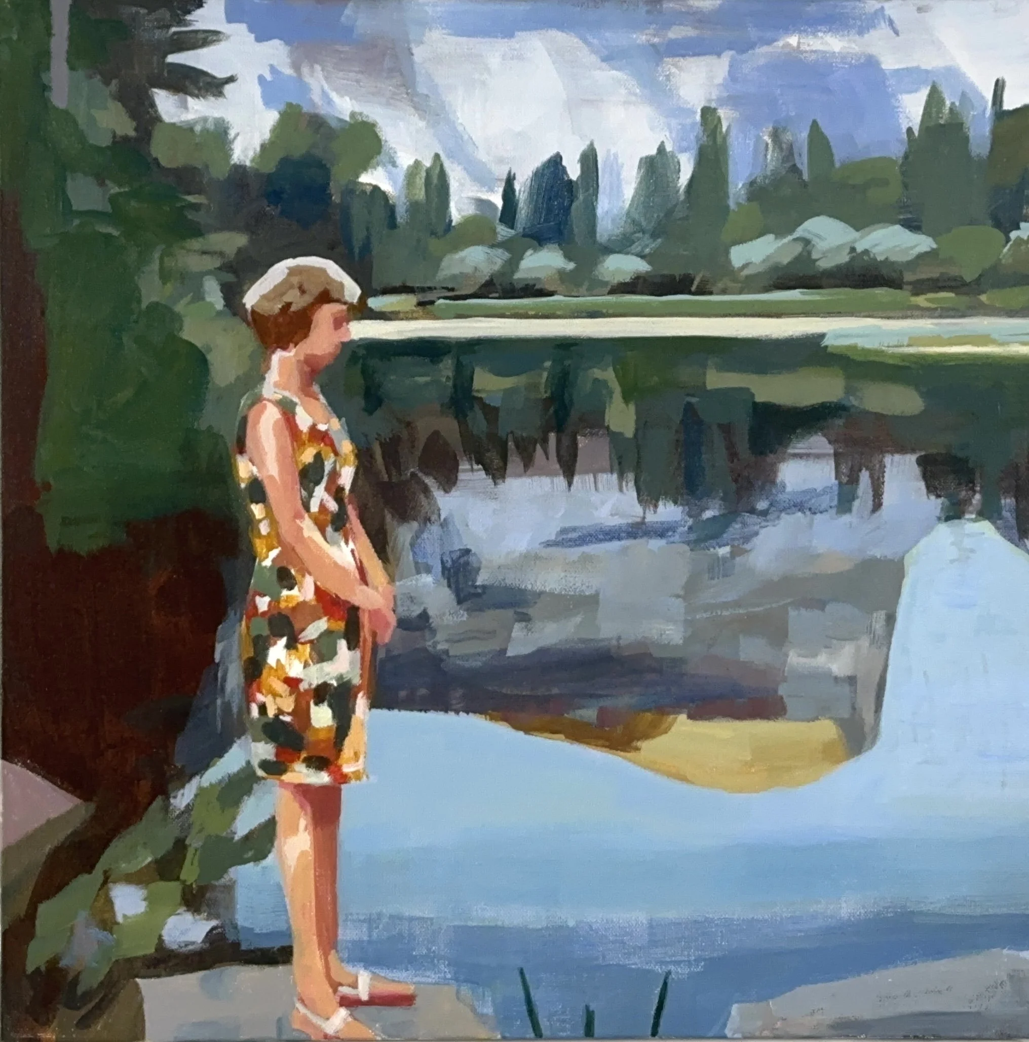  Monika at Yosemite , acrylic on canvas, 18”x18” (framed),  2026 