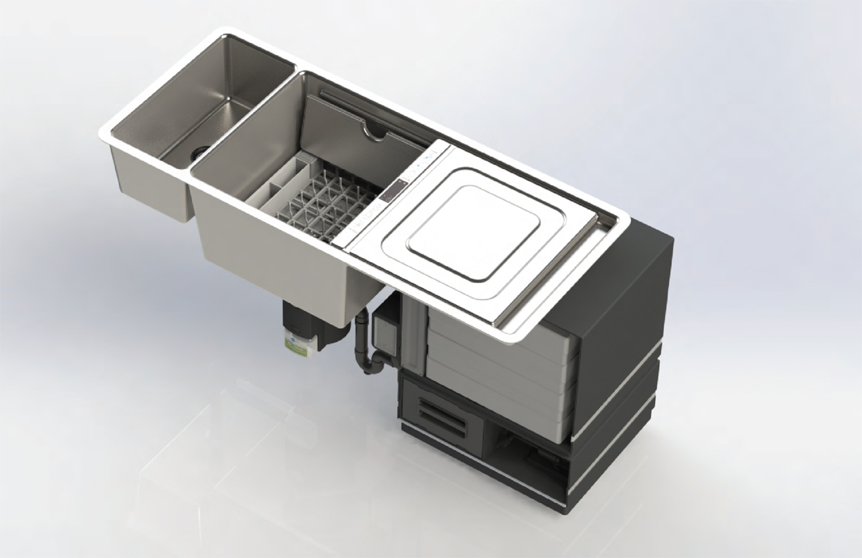 Scene &amp; product modeled in Solidworks. Rendered &amp; lit in Keyshot.