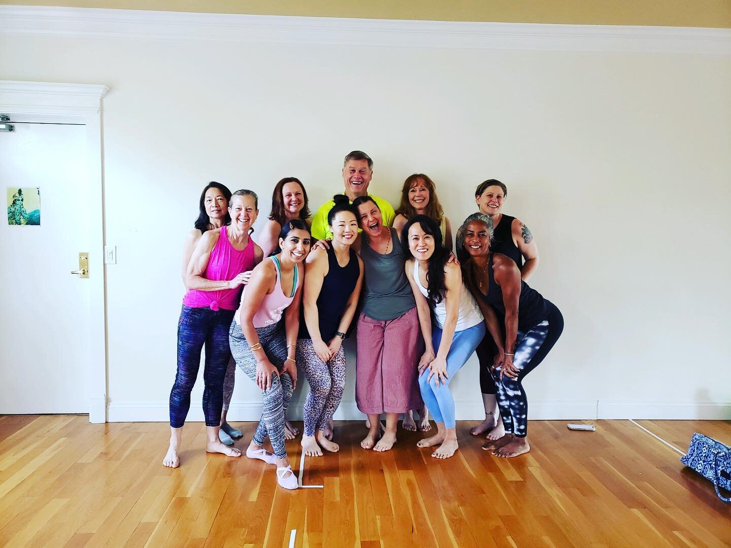 The Morning crew!  And A little breakfast social to give Braja a farewell!  The morning yogis are lively, welcoming, and make the vibe awesome in the AM!  You should come practice with us. 😊

We will miss you so much Braja @braja_kishori !  Thank yo