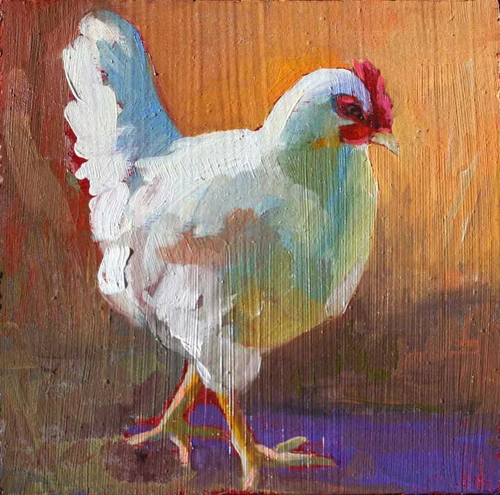 White Chicken (On Orange, Small)