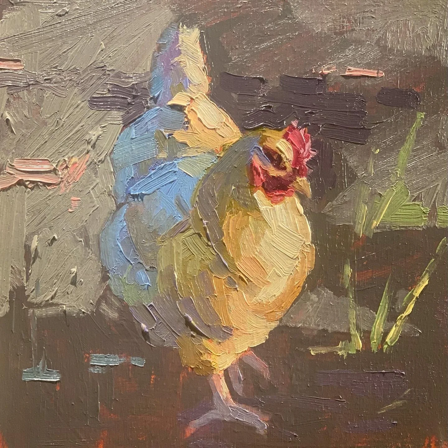 buff hen in fall 