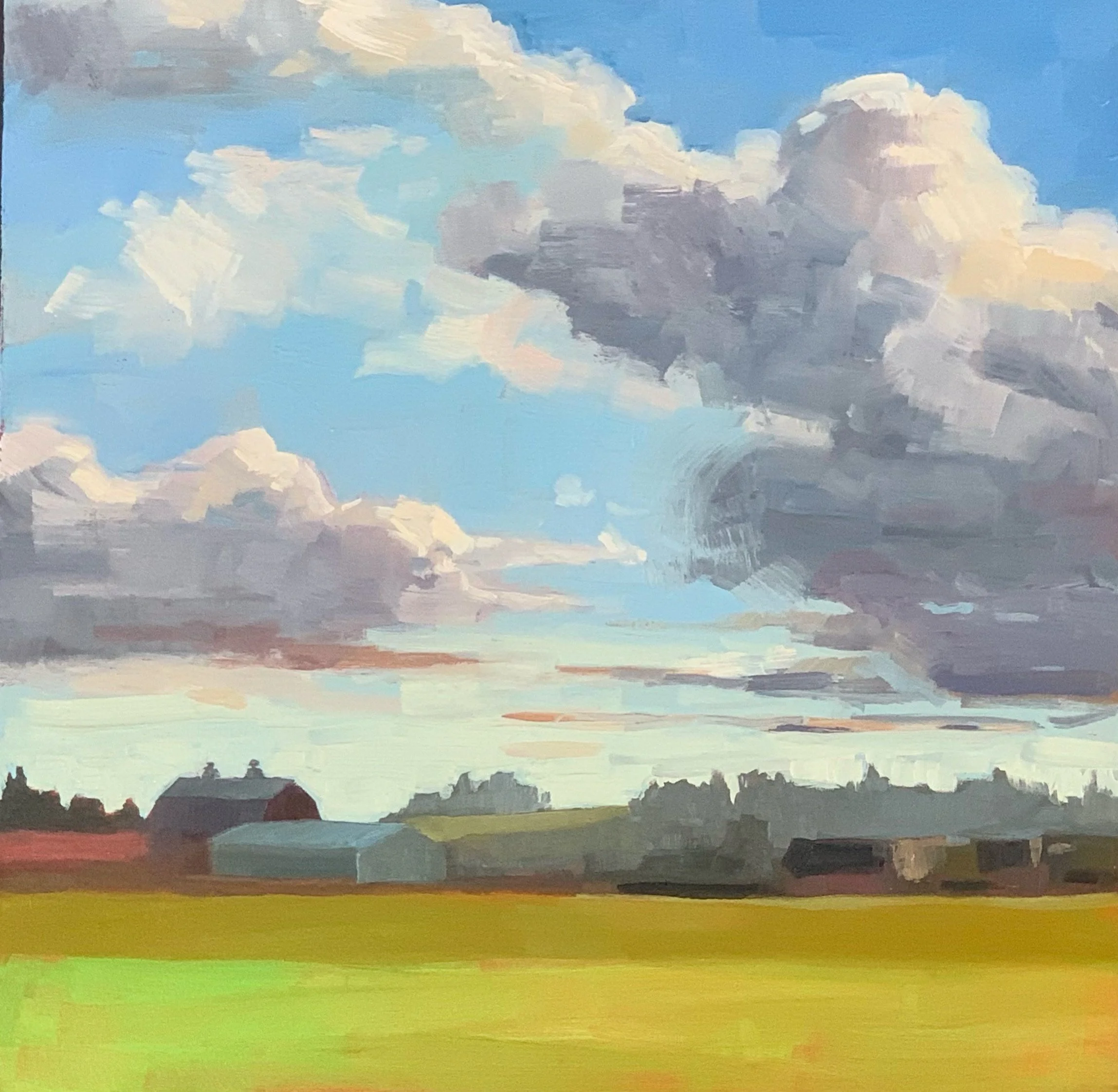 Winter sky over pike road farm