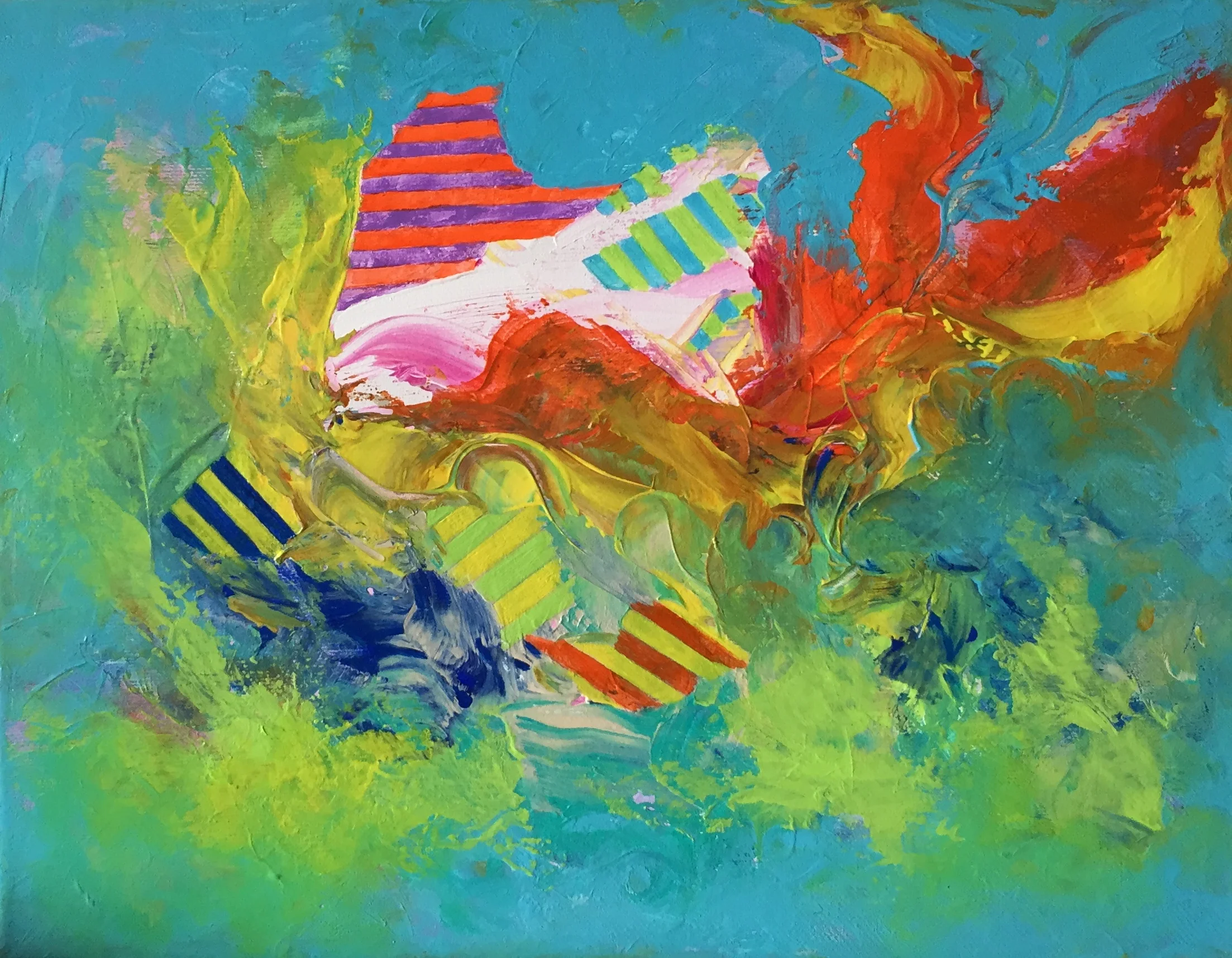 Swimmingly 11" x 14" acrylic on canvas
