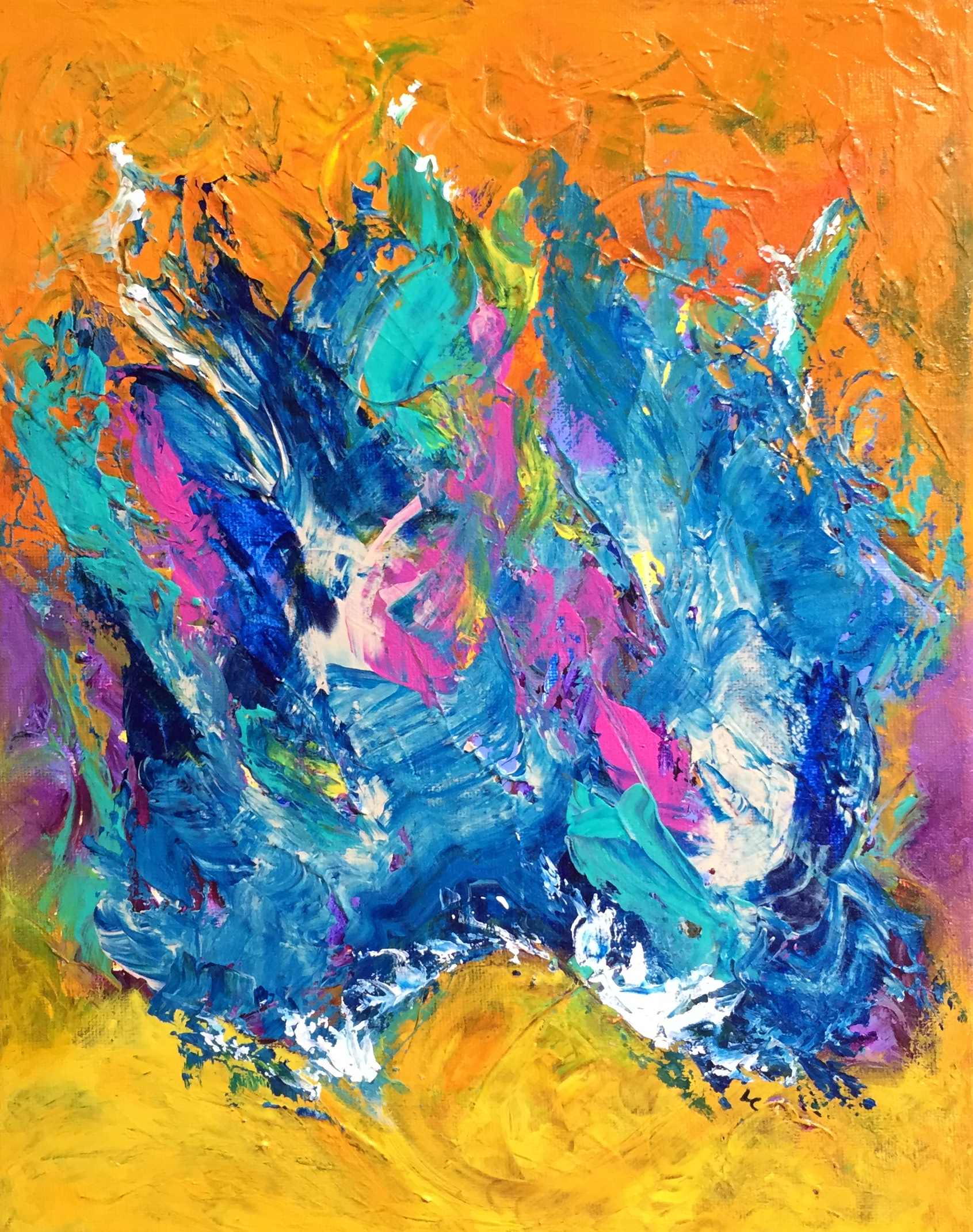 Blue Flame 14" x 11" acrylic on canvas