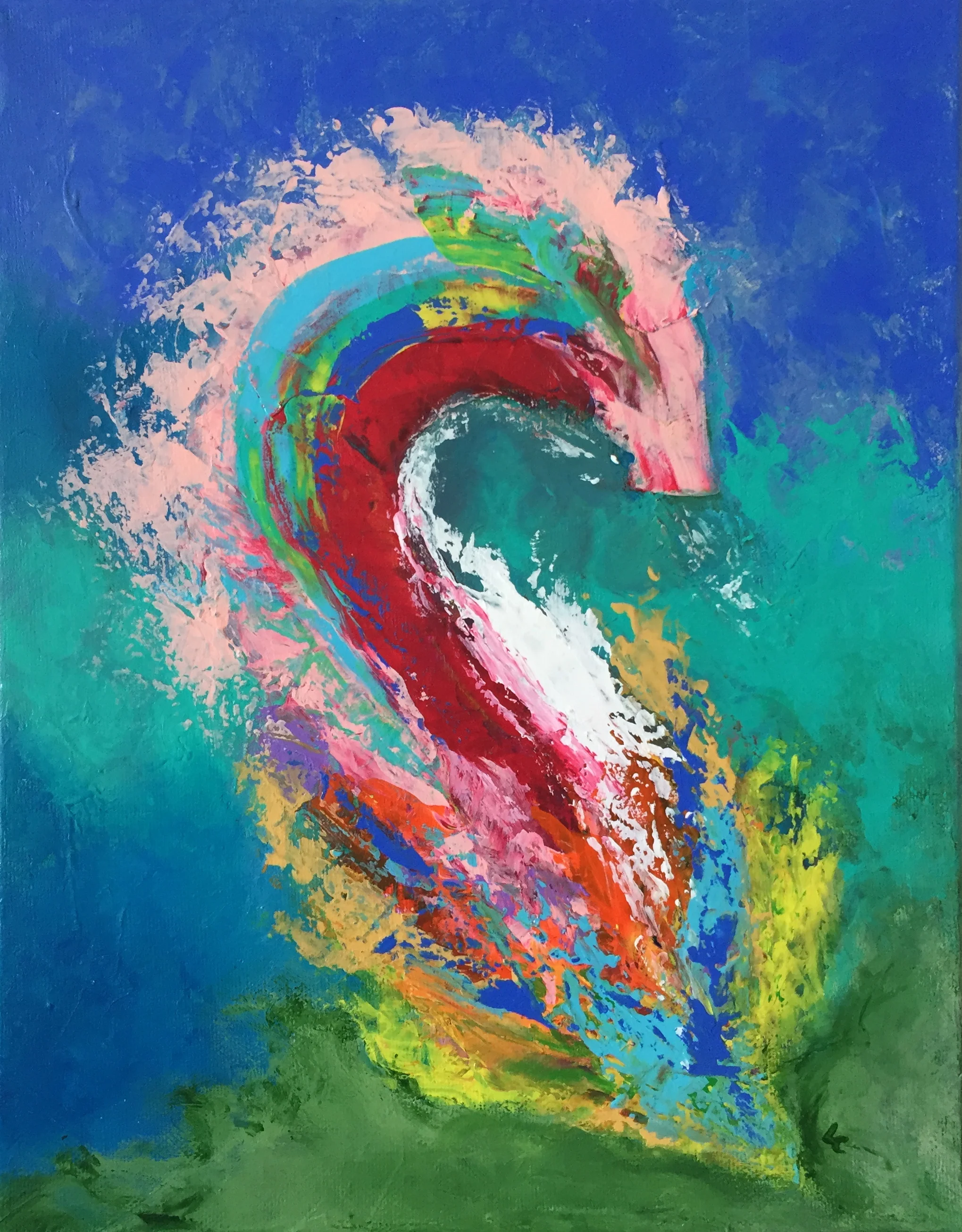 Water Horse 14" x 11" acrylic on canvas
