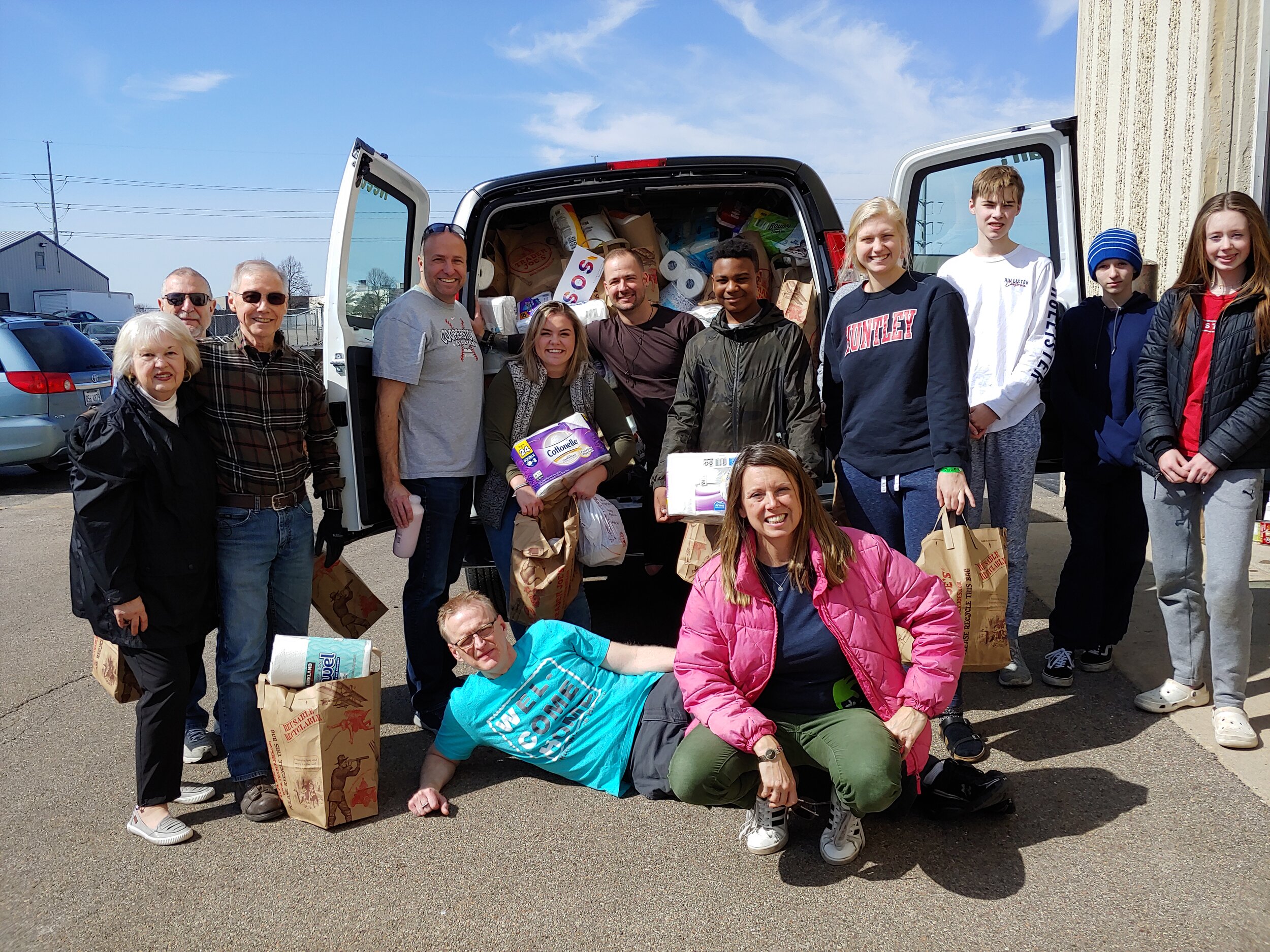  Thank you to Willow Creek Huntley for opening your hearts and filling our shelves . The items donated on March 8 are continuing to help our clients through this challenging time. Special thank you to Jeff Stringer and family for his leadership. 