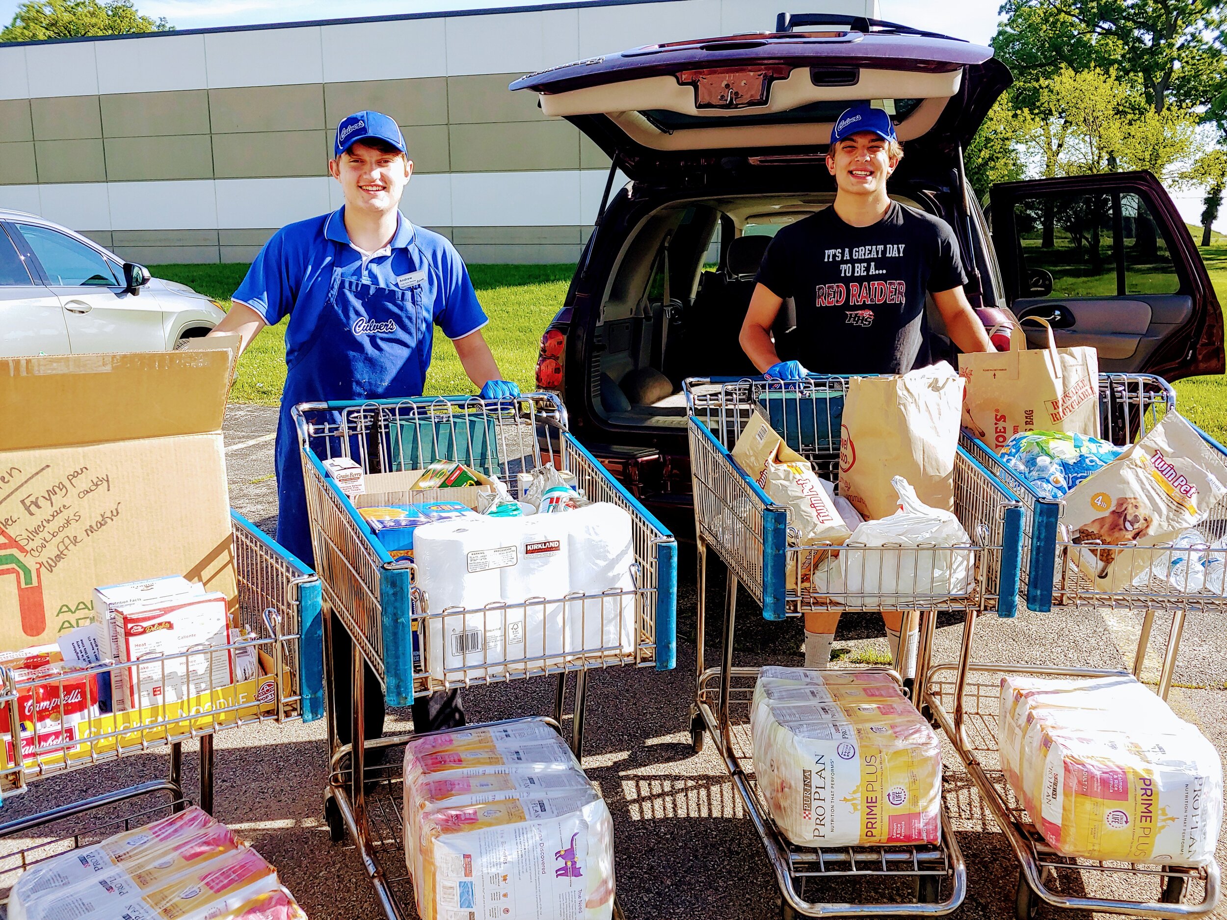 Thank you to CULVERS HUNTLEY staff and customers for donating over $3000 and 20 carts of food, personal items and cleaning supplies in the month of May!