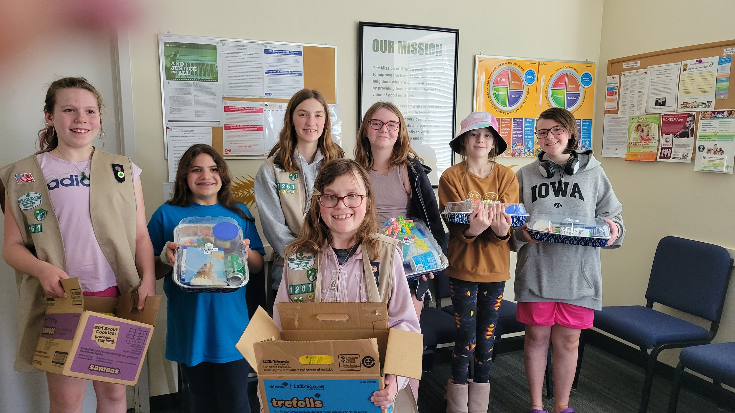  Thank you to Girl Scout Troop 1261 for the donation of birthday boxes and delicious cookies. 