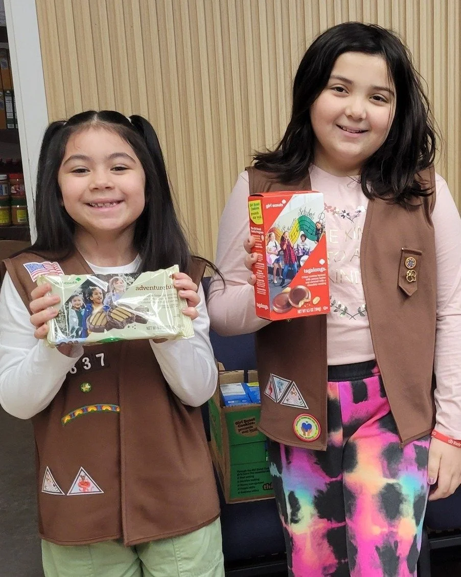 Thank you Brownie Troop 2837 for donating delicious Girl Scout Cookies to the Pantry!  #BrownieTroop #GraftonFoodPantry