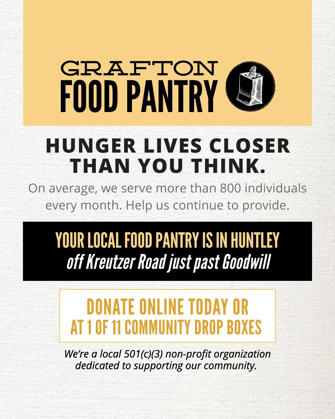 Right here in our community, neighbors are facing tough choices every day. Today, take a moment to pause and reflect on care, kindness, and thinking beyond ourselves.

If you&rsquo;re able, a small online donation can make a real difference for local