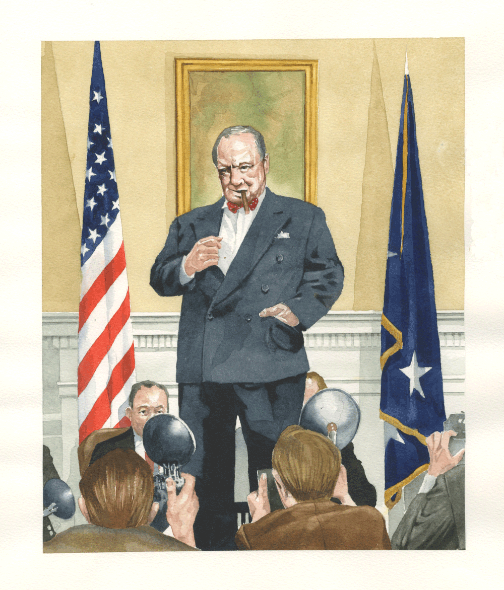 Mr Churchill S Press Conference Barry Moser Pennyroyal Press