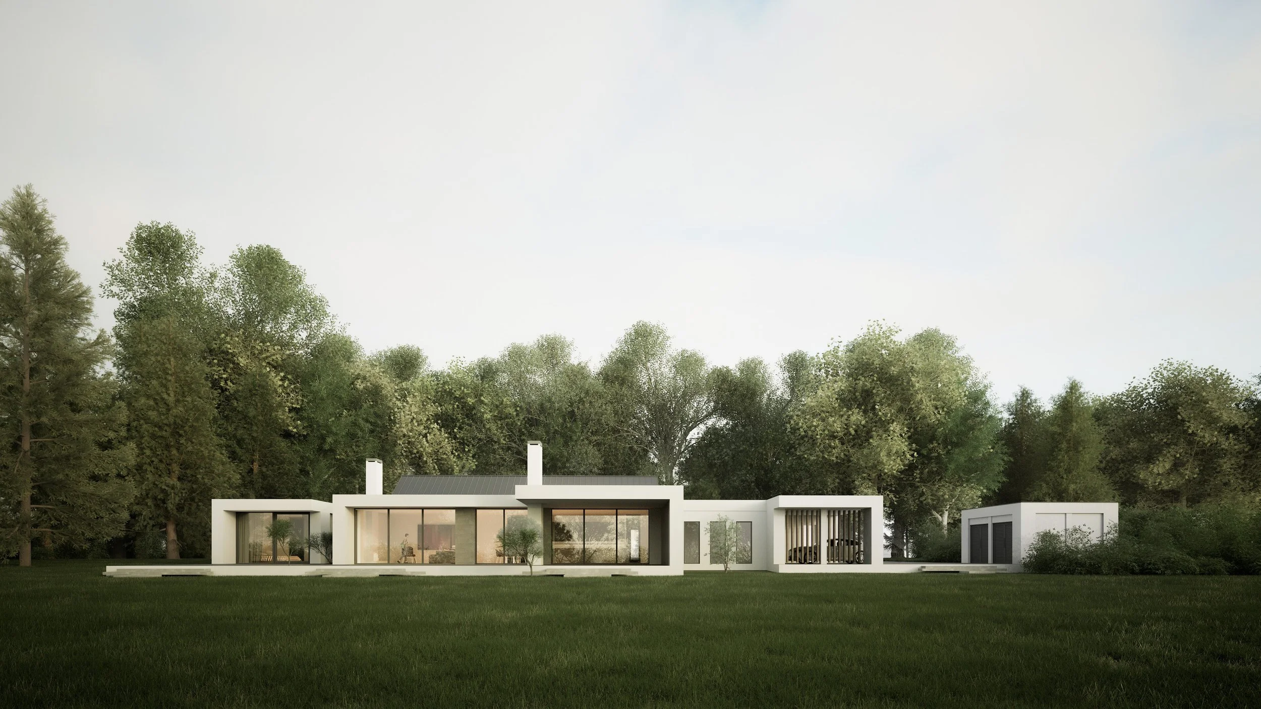 PRIVATE BESPOKE DWELLING IN THE COUNTRYSIDE SOUTH FACADE