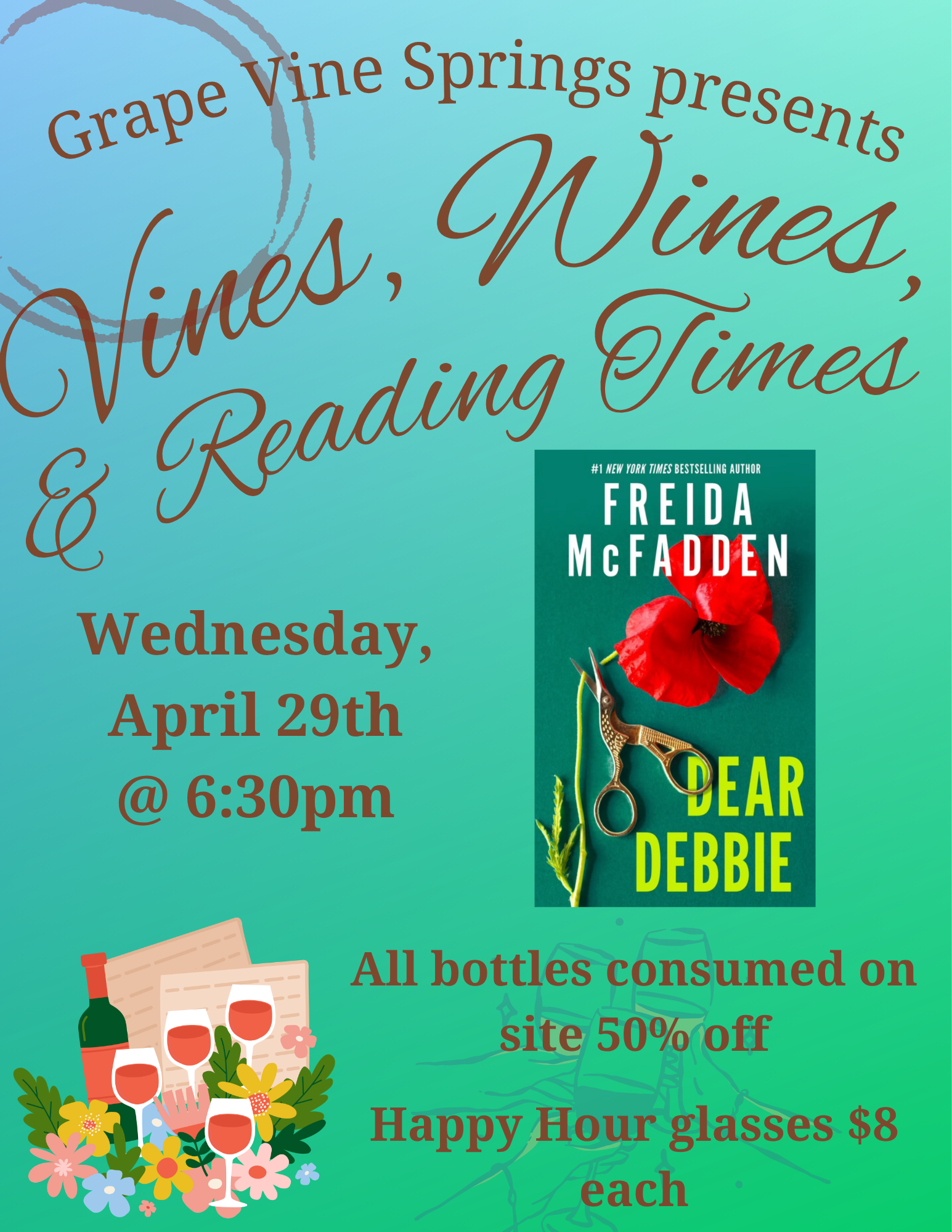 BOOK CLUB - Vines, Wines &amp; Reading Times