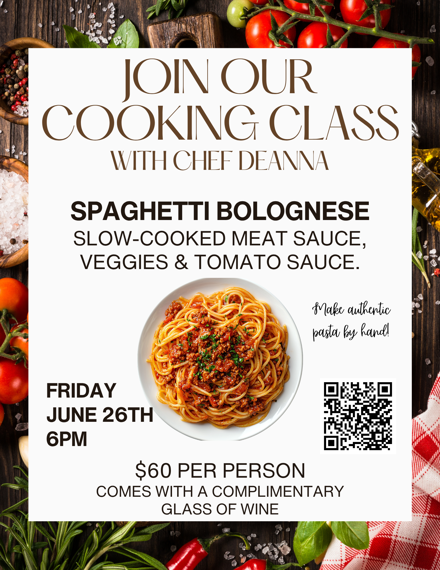 COOKING CLASS - Spaghetti Bolognese