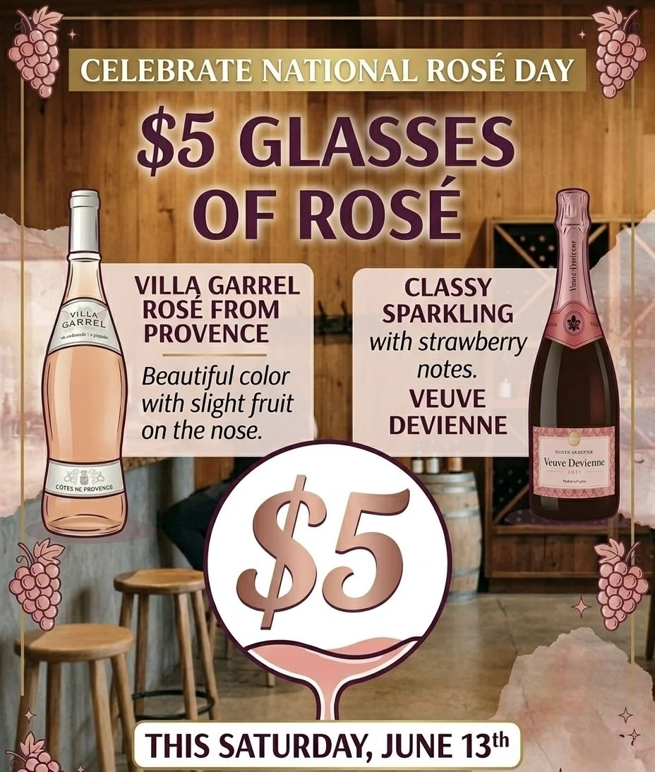 $5 Glasses of Rosé ALL DAY
