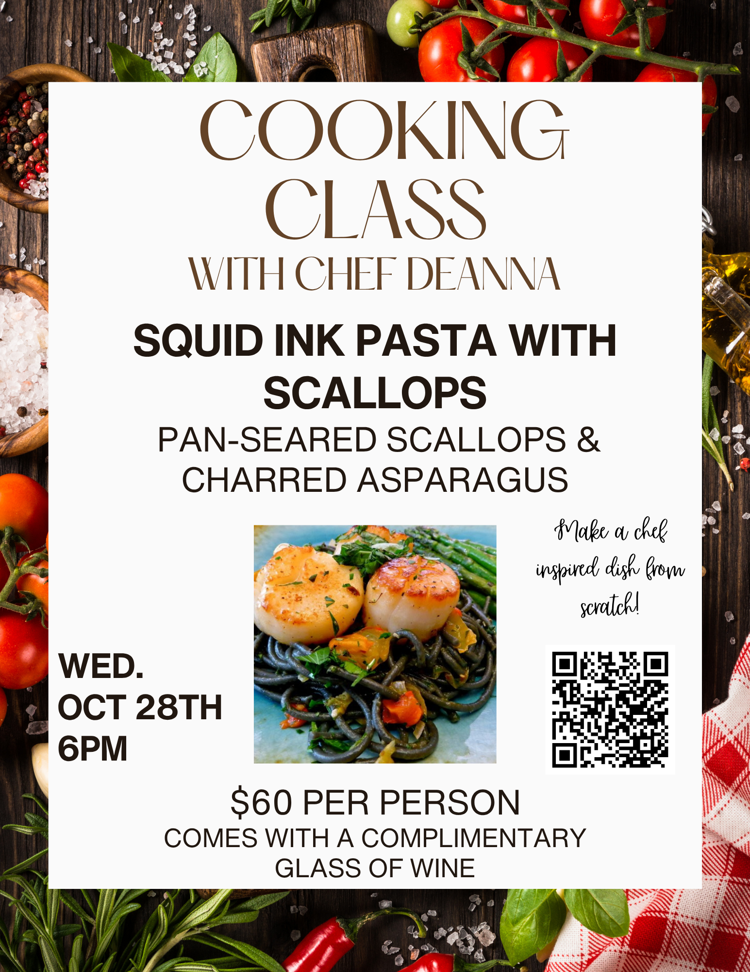 COOKING CLASS: Squid Ink Pasta &amp; Seared Scallops