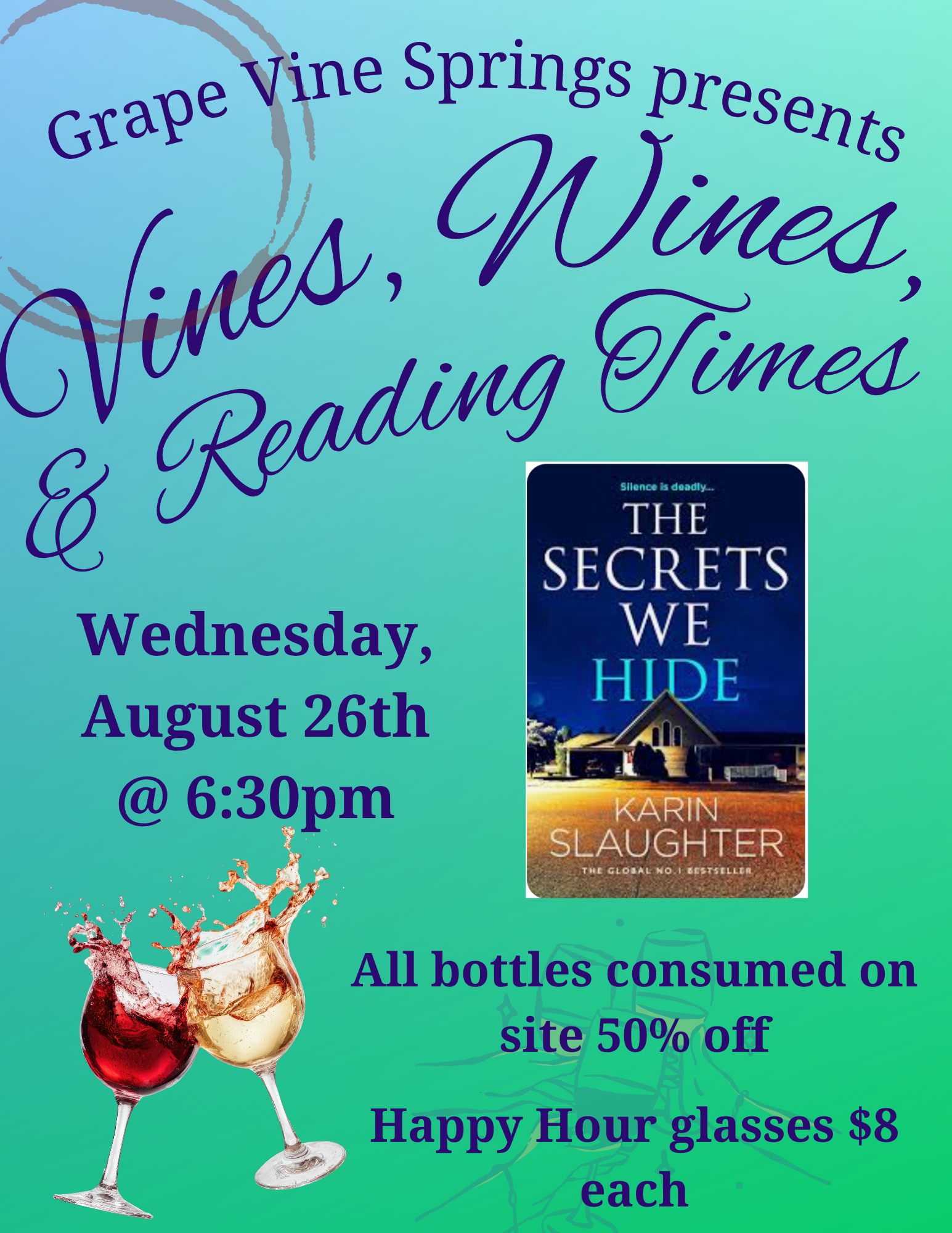 BOOK CLUB - Vines, Wines &amp; Reading Times