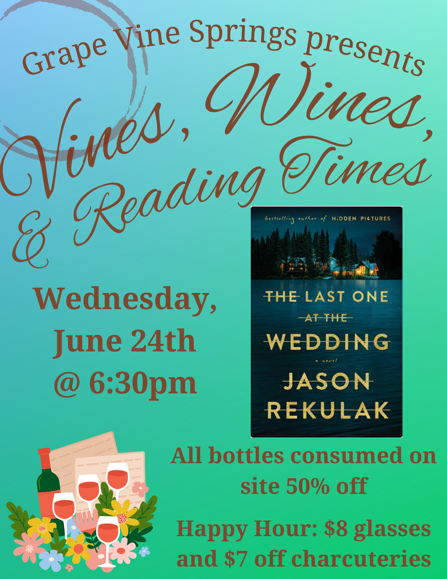 BOOK CLUB - Vines, Wines &amp; Reading Times