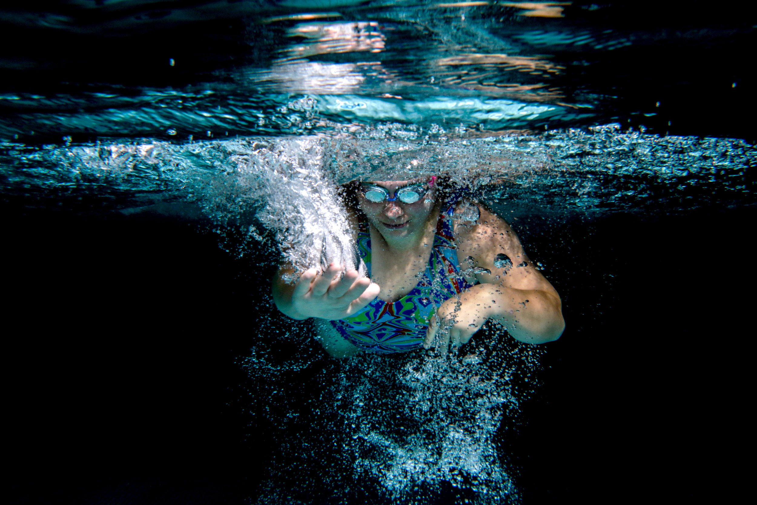  Special Olympic athlete on the Upper Valley Hawks team Rose Kerrigan, of White River Junction, Vt., swims through the water at CCBA's Witherell Recreation Center in Lebanon, N.H., on Friday, Aug. 31, 2018. When it comes to important moments, Kerriga
