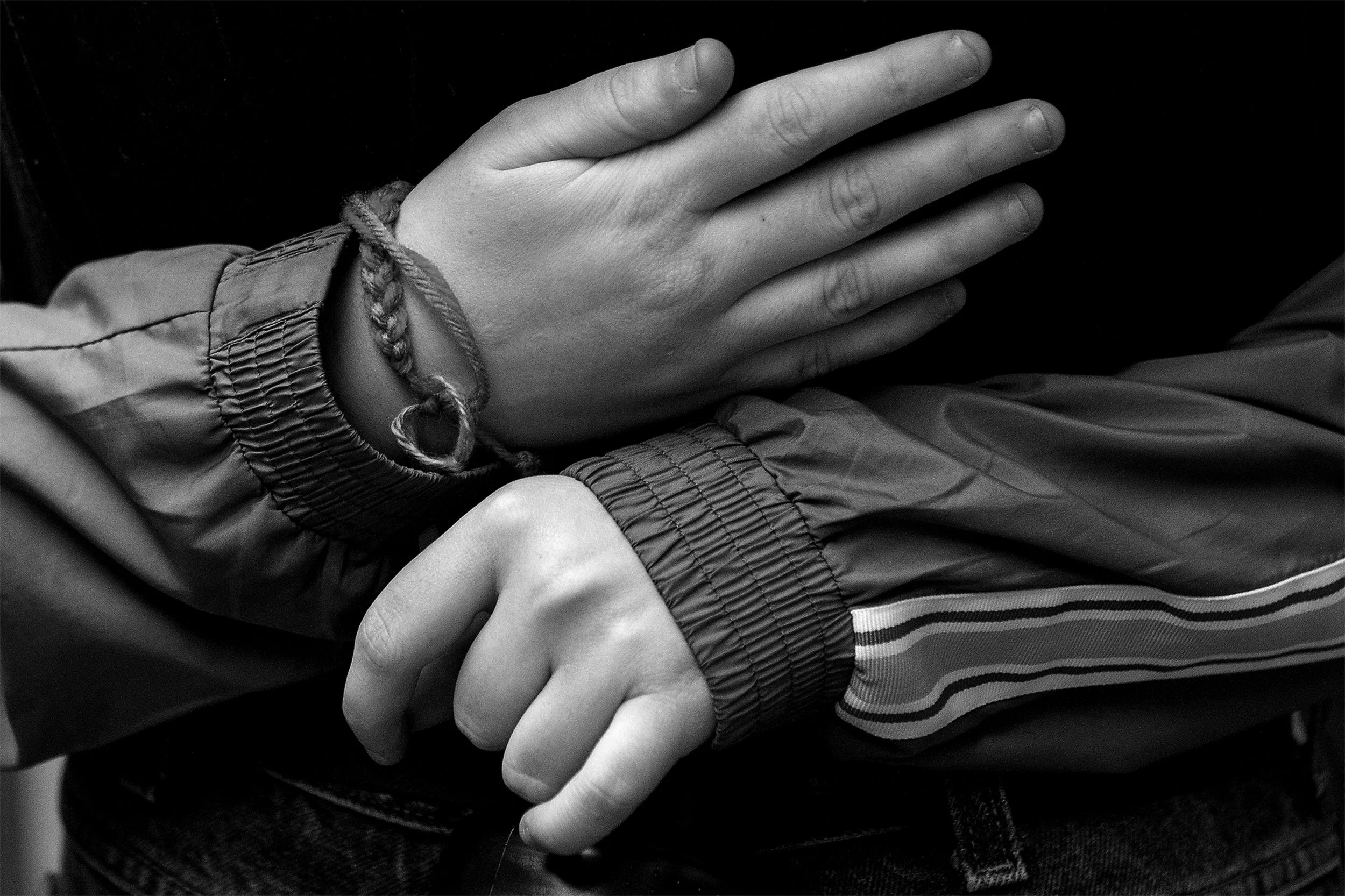  Tanya hugs Robert Pfeil at the Campbell County Airport on Tuesday, Jan. 15, 2019. Around her wrist is a friendship bracelet give to her by Talon. Talon gave each of her Ukrainian siblings a bracelet to remember her as they prepared to make the fligh