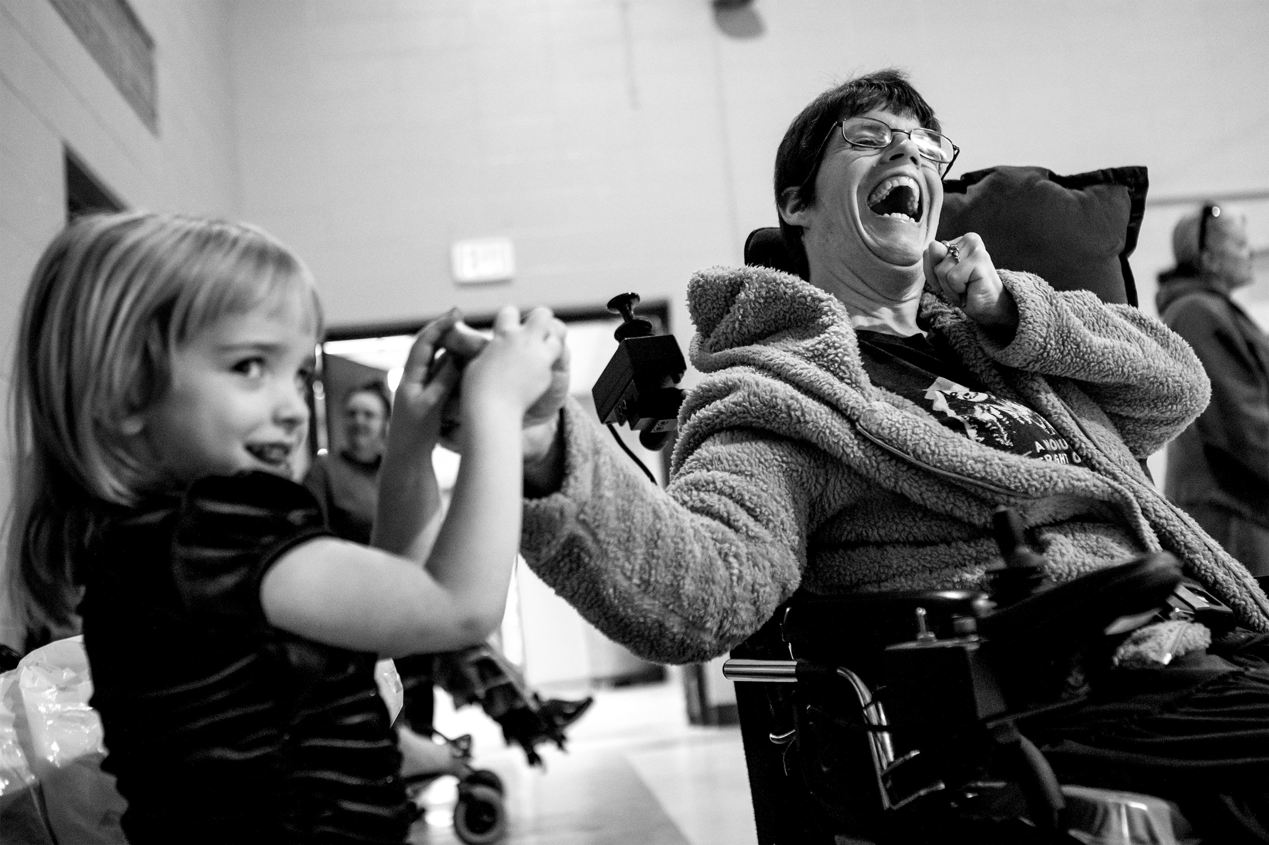 Whether it's going head-to-head in the Area Games, rehearsing for an upcoming talent show or running alongside each other in the annual Torch Run, Special Olympics and the activities surrounding them is all about family. As they awaited the next scene on Monday, Maddi Buchmann, 3, played and tickled Jessica Attaway. Maddi, who was there with her aunt Christina James, attend and participate in events like the Kids in Motion Talent Show to keep the memory of James' daughter alive.