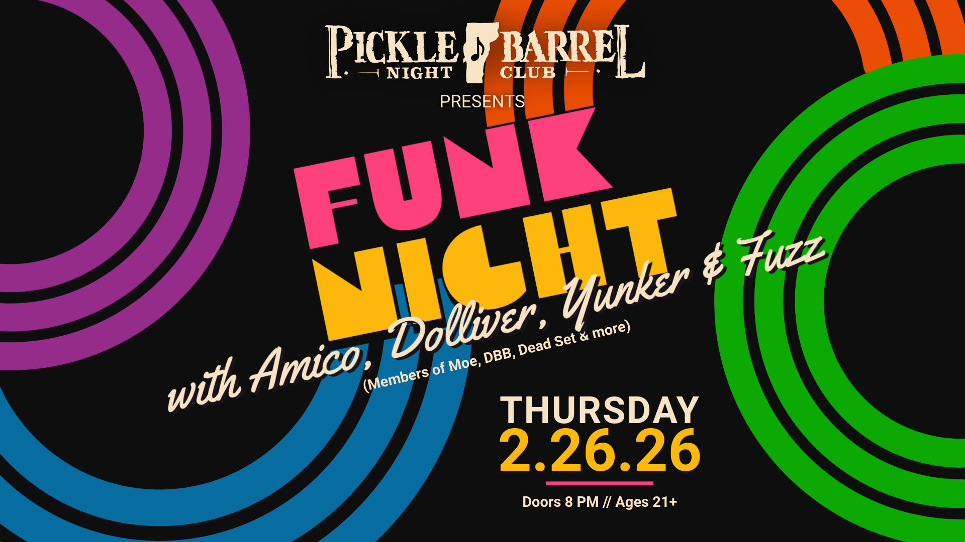 Funk Night ft. Amico, Dolliver, Yunker, &amp; Fuzz (Members of Moe, DBB, Dead Set &amp; More) 