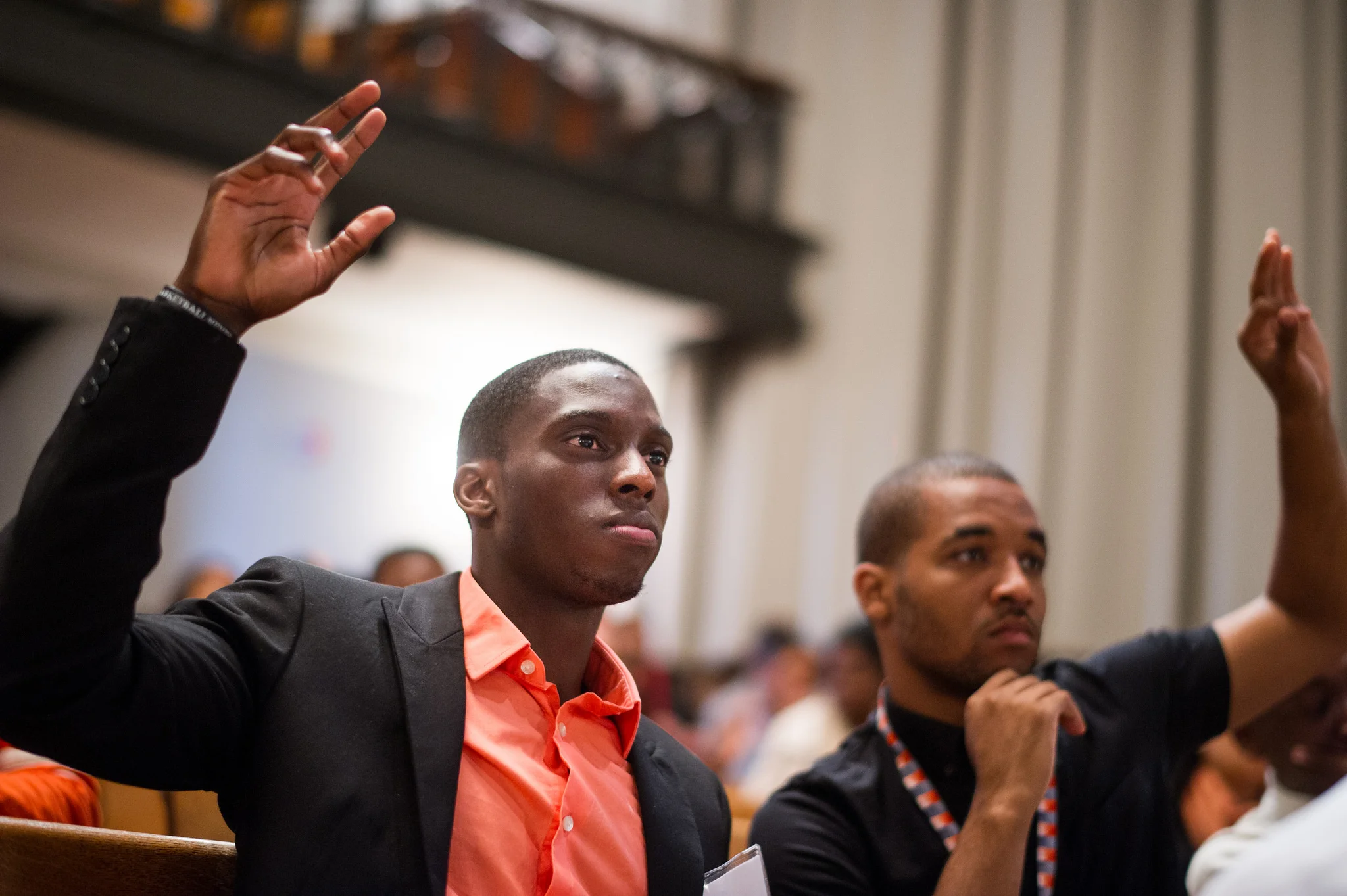 African American students in a lecture hall