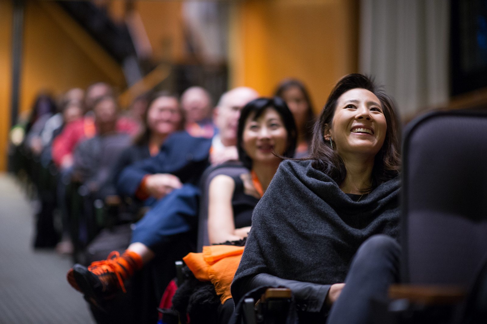 Asian American alumni in McCosh 10 lecture hall