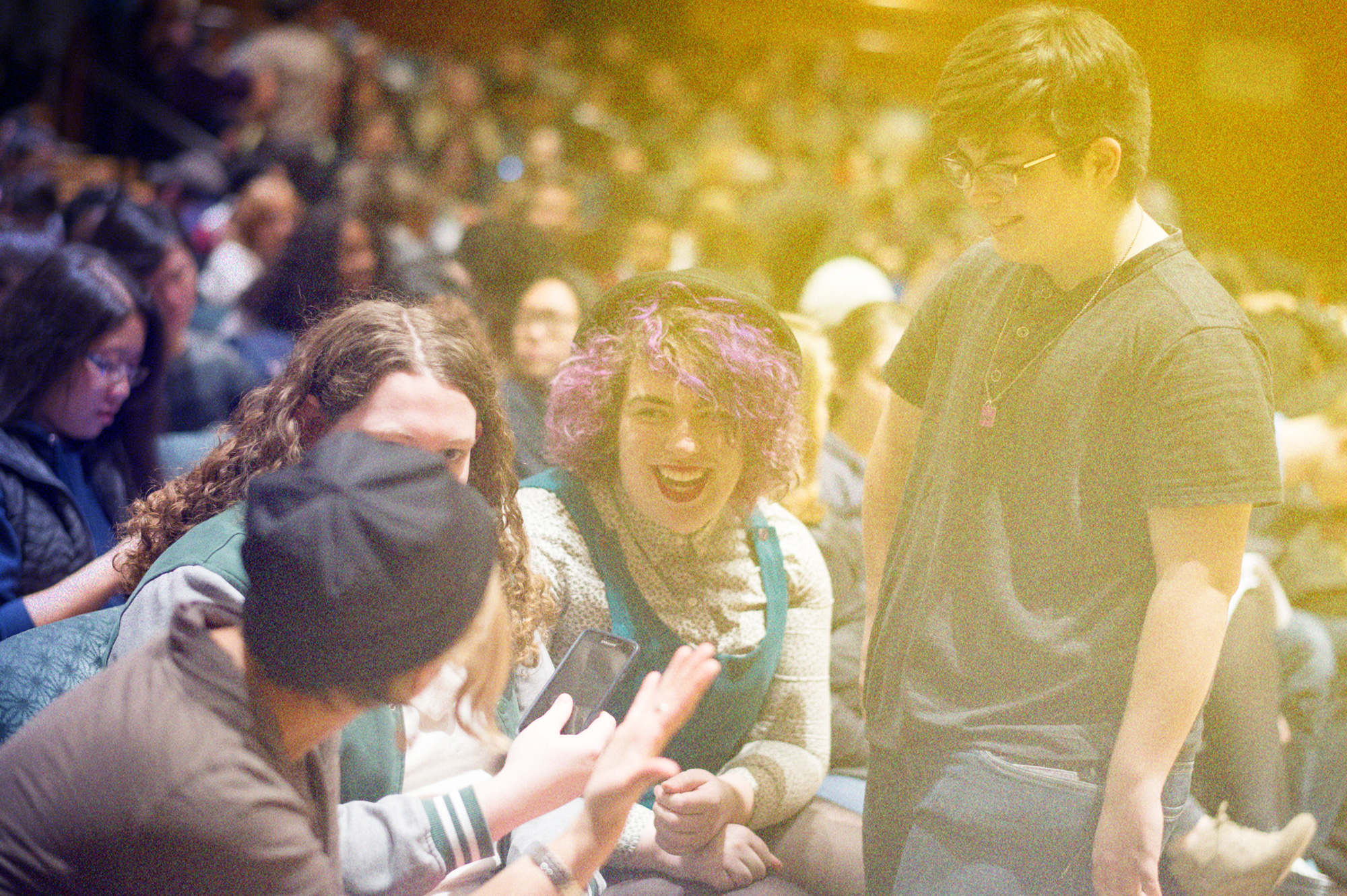 Students attending Laverne Cox lecture at Richardson Auditorium, 2016