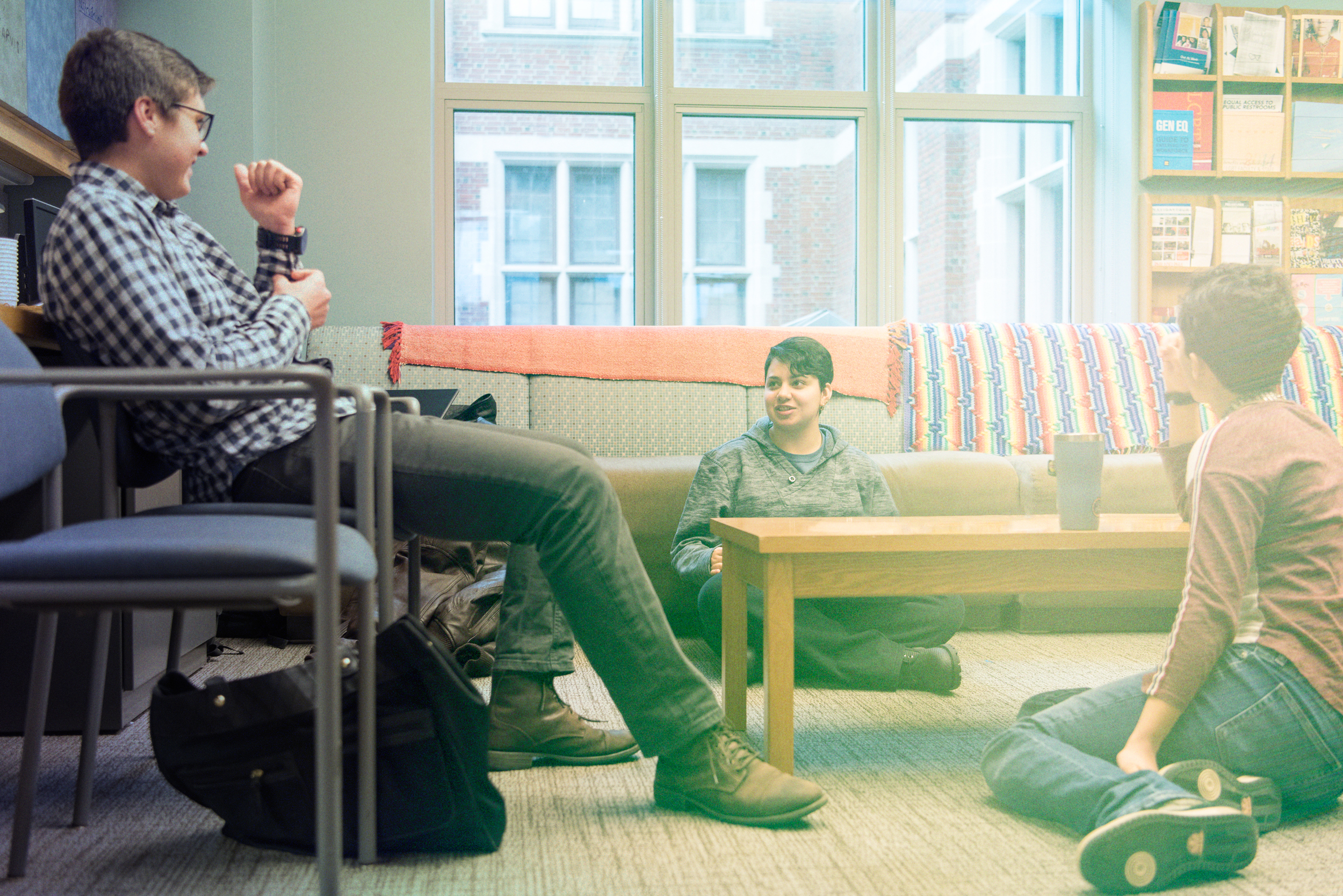 Students hanging out at the LGBT Center