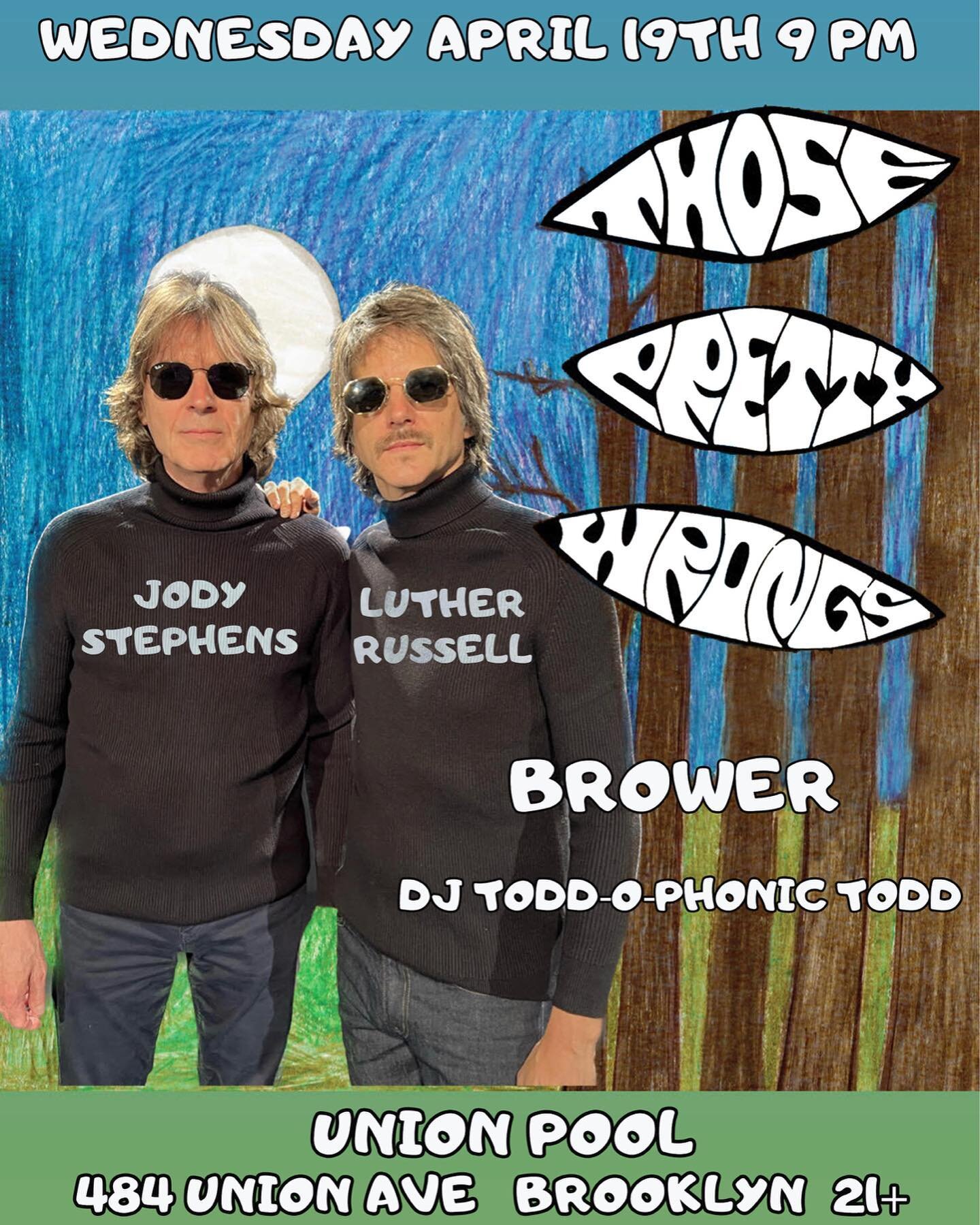 Hey BROOKLYN! On 4/19 we&rsquo;re playing @union_pool w/ @brower____ + @toddophonic spinning wax !!! This will be the debut of all the material from our BRAND NEW 3rd LP &ldquo;HOLIDAY CAMP&rdquo; avail on @curation_records thx to @brent_rademaker &a