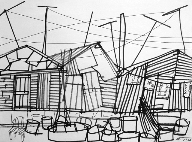 6 - Haitian Batey Drawing Series by Willie Torbert