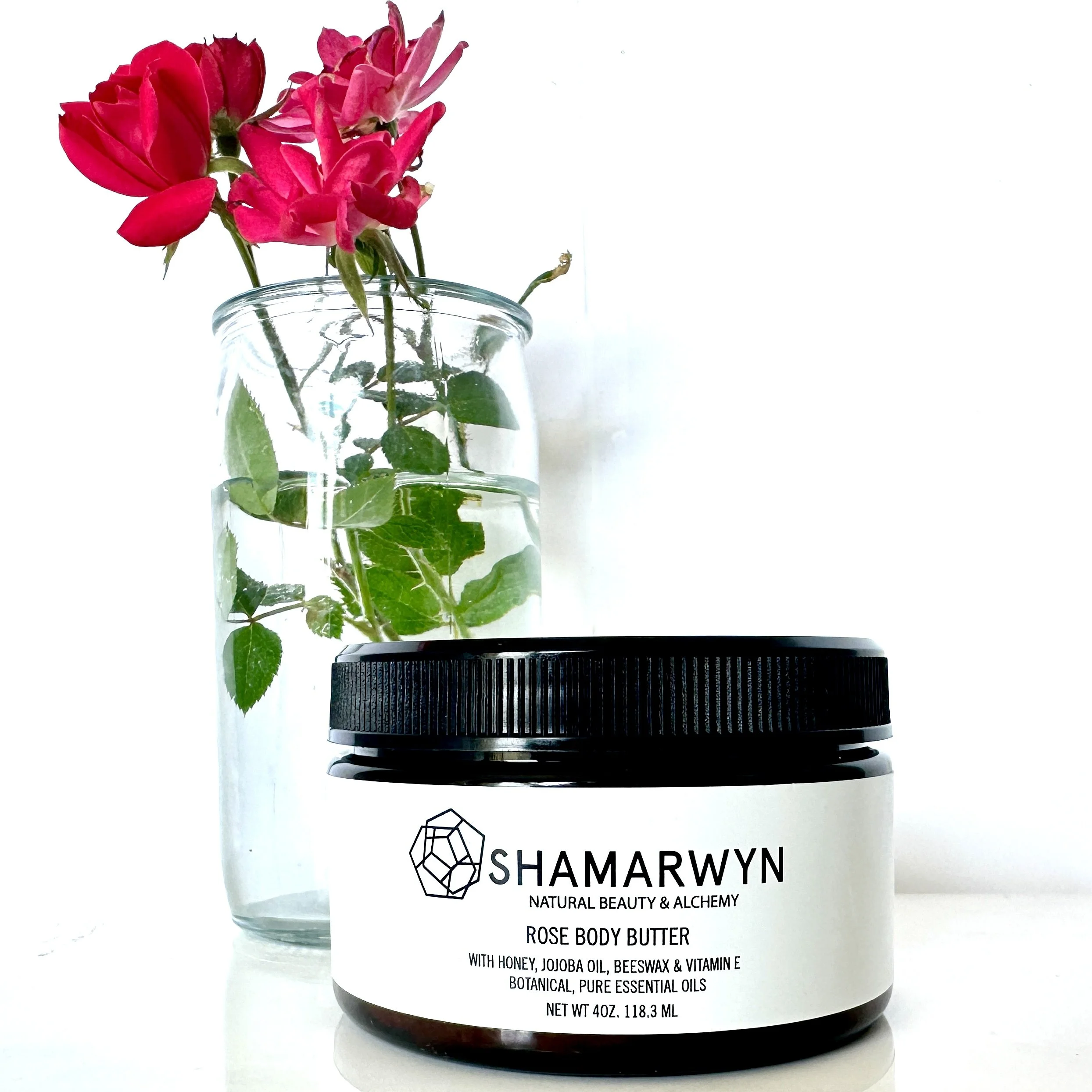 Rose Body Butter: Hydrating with Honey, Jojoba Oil, Beeswax, Vitamin E & Pure Essential Oils