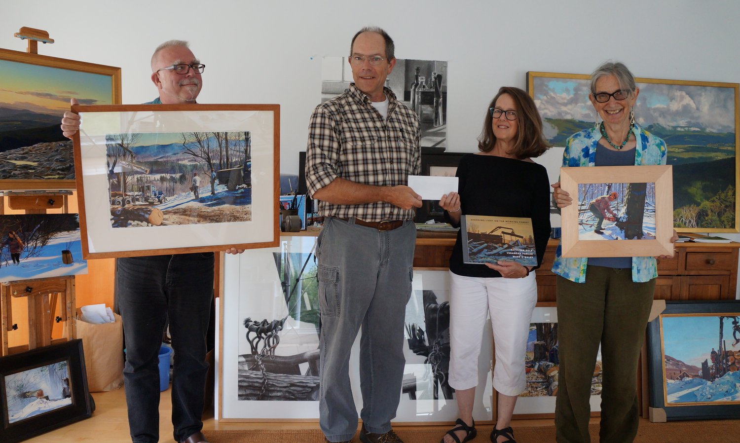 Greg Sharrow of the Vermont Folklife Center, Mark Doty of Plum Creek Foundation, Kathleen Kolb and Verandah Porche