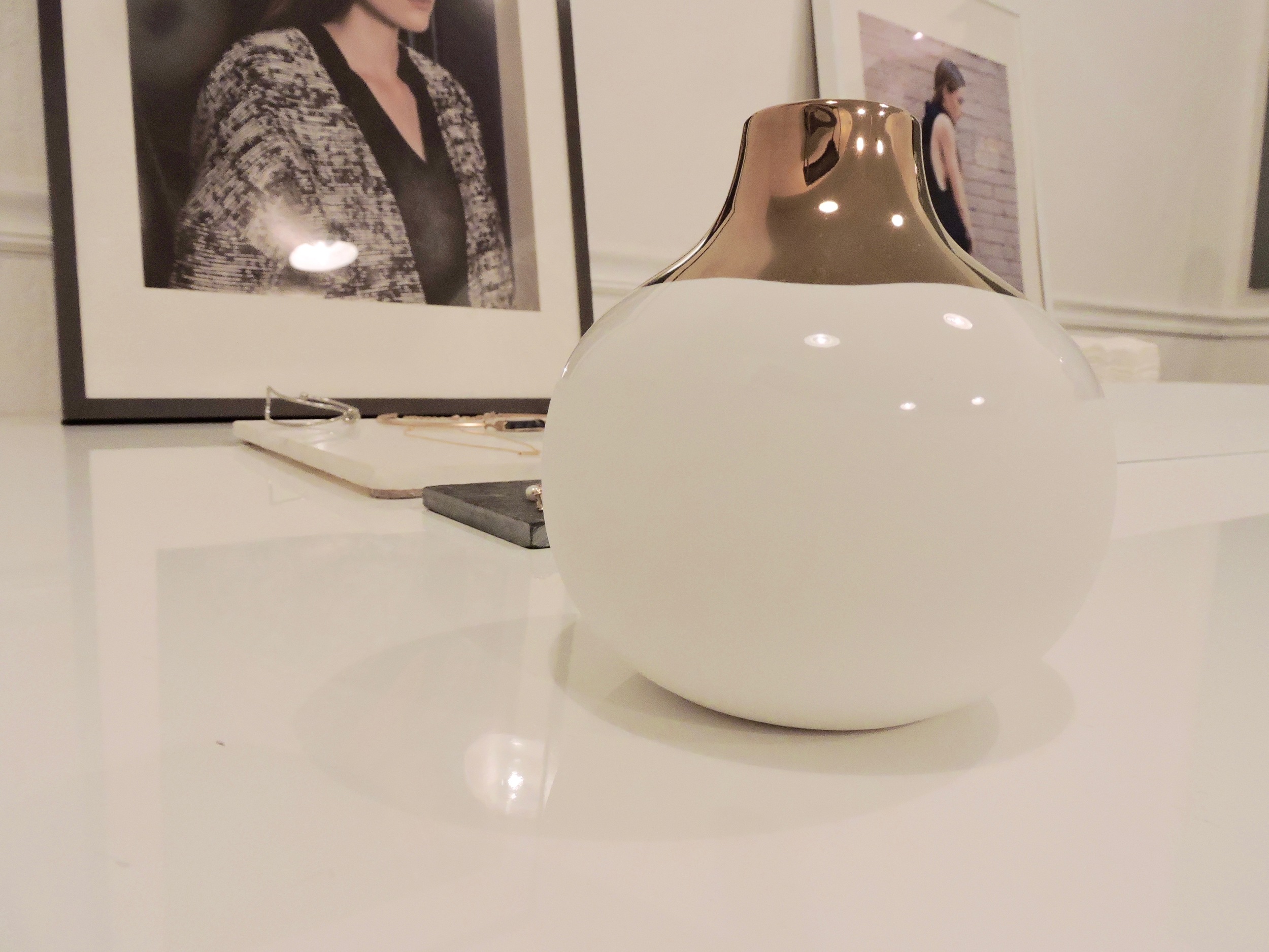 Metallic Glazed Single Stem Vase (Gold) - $30.00 