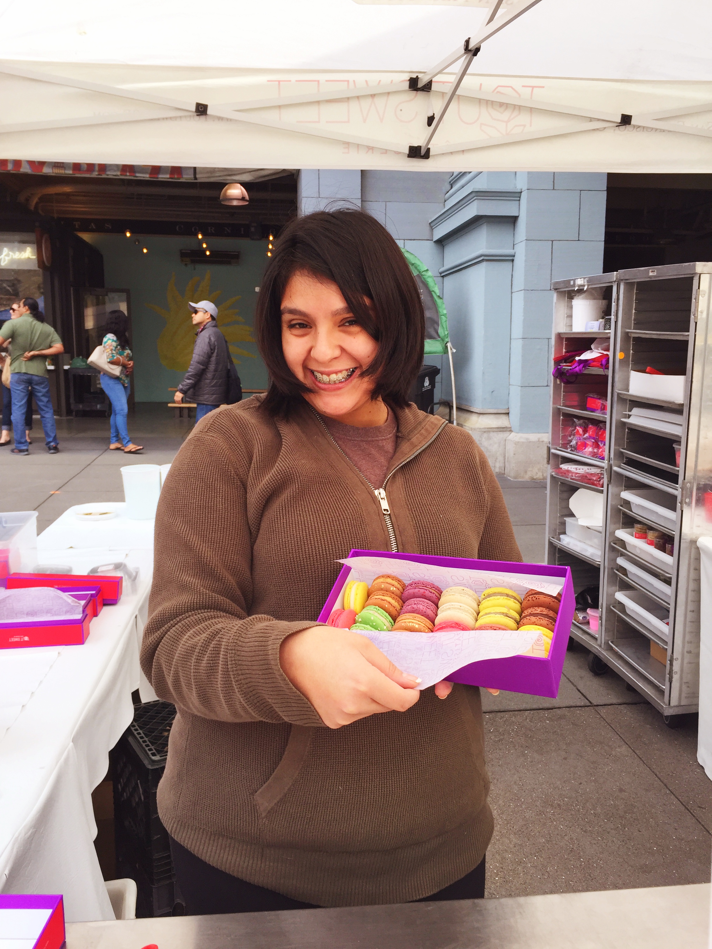 Friendly vendor who helped me pick out all the delicious flavors!