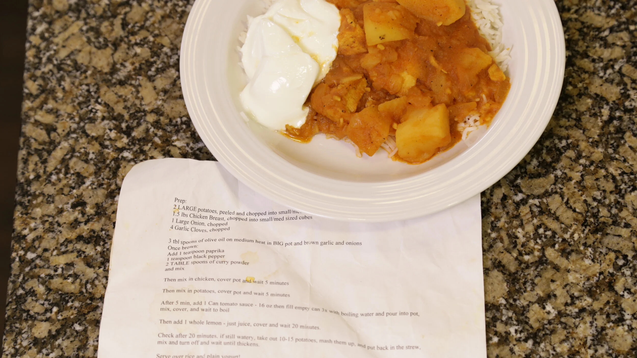 Mom's Chicken Potato Curry 