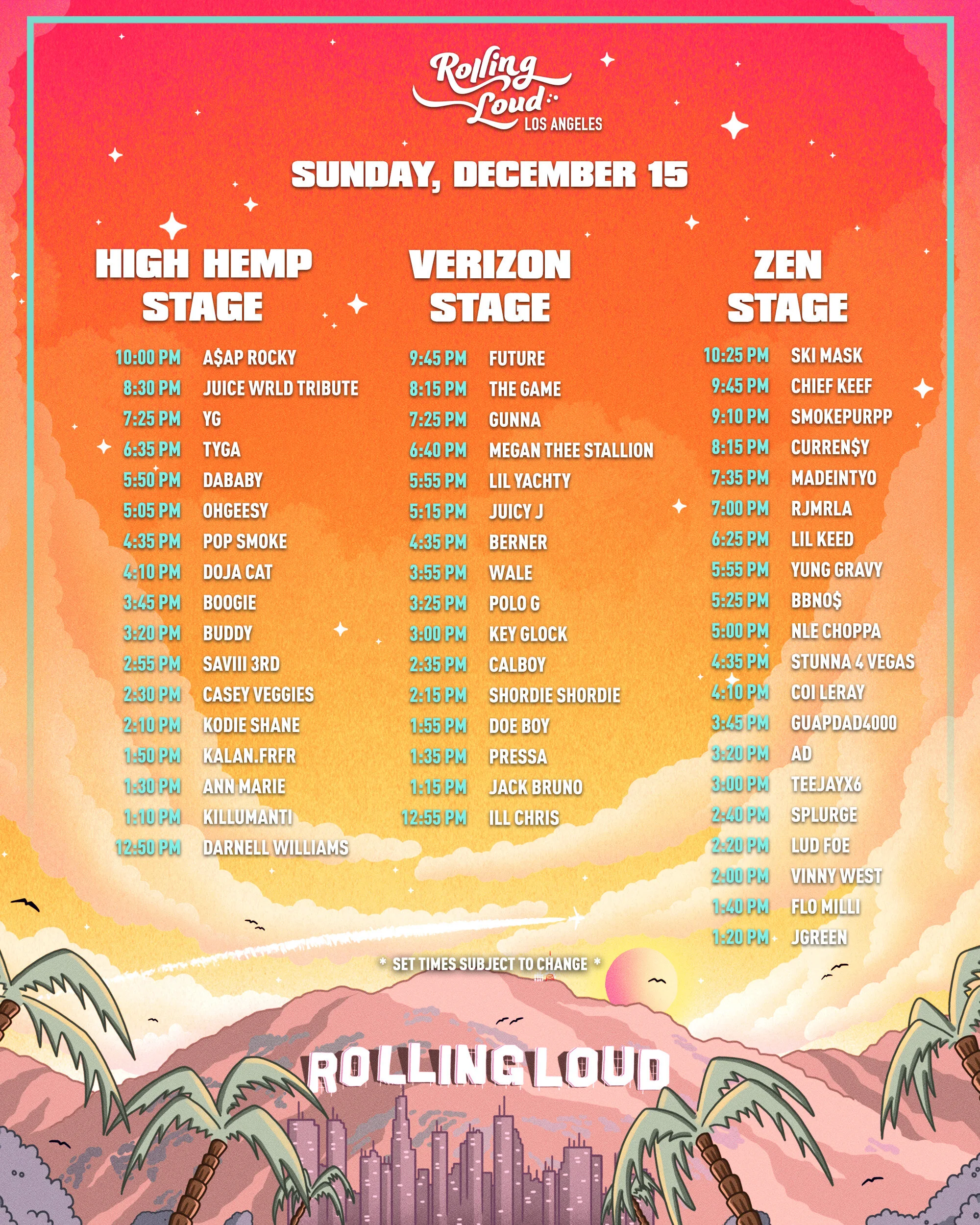 Set Times Rolling Loud