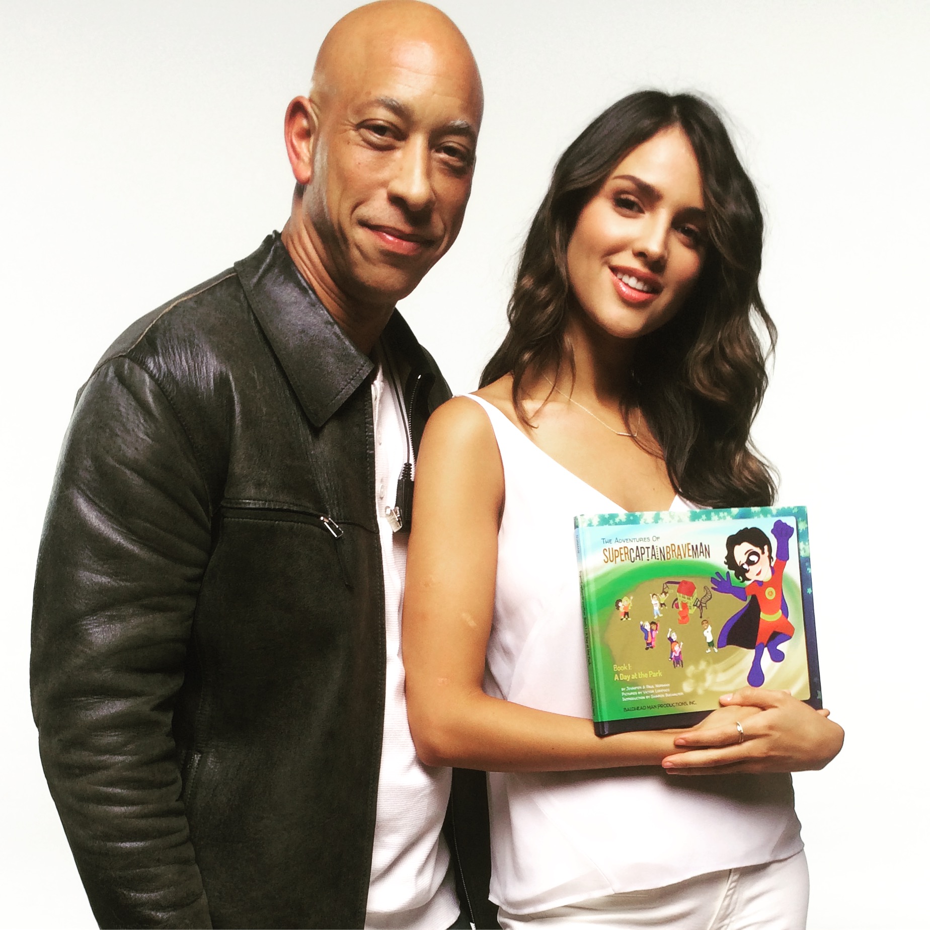 Supercaptainbraveman co-author PAUL NORMAN WITH EIZA González
