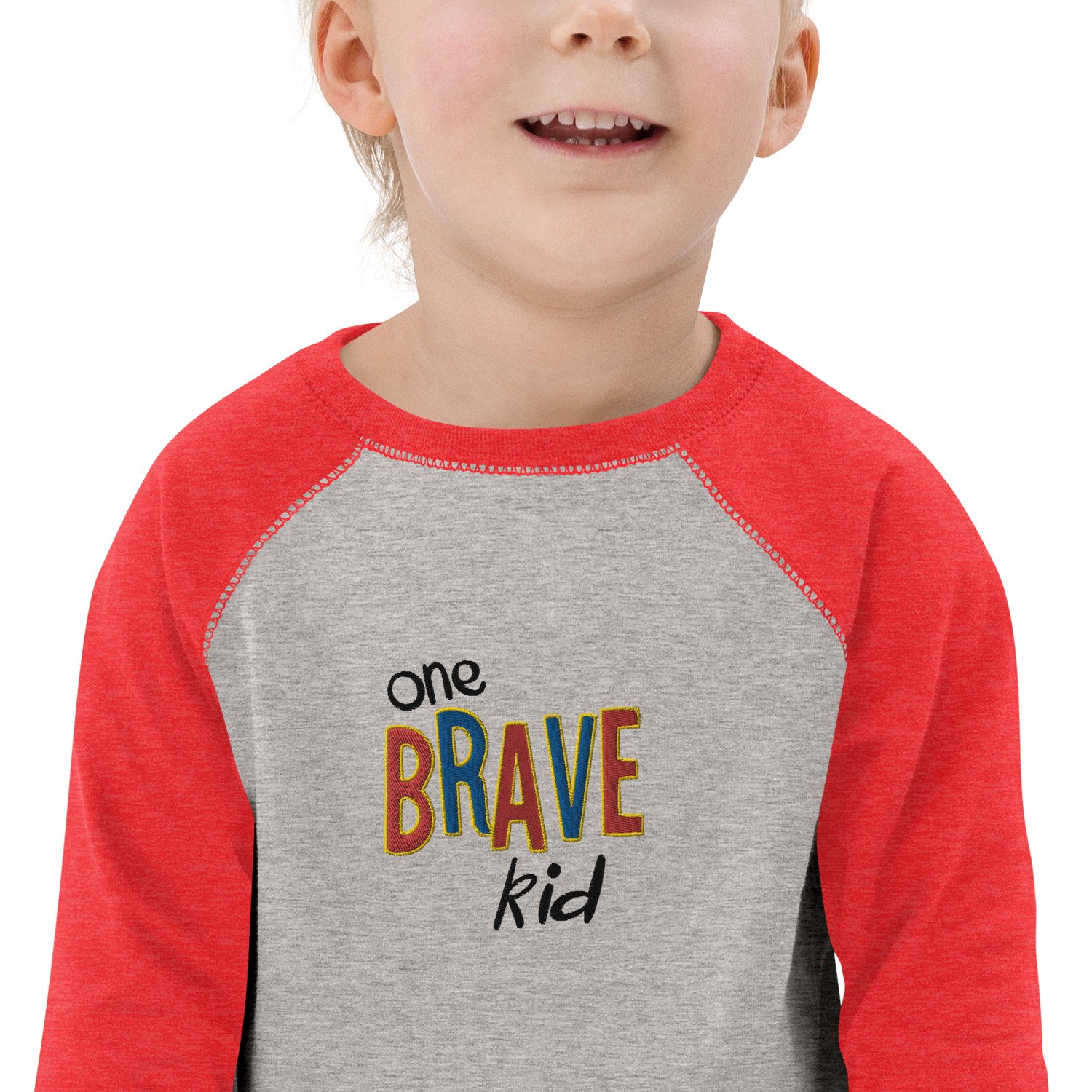 One Brave Kid Toddler Baseball Jersey — SuperCaptainBraveMan