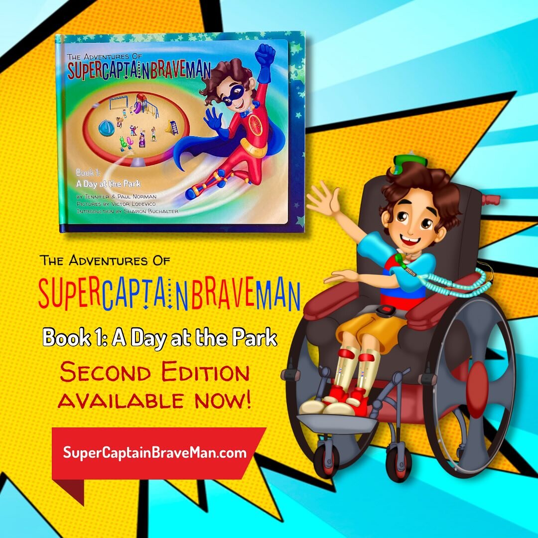 We are so pleased to announce that the second edition of our first adventure, A Day at the Park is now available to purchase at SuperCaptainBraveMan.com! 🎉🥳

Join SuperCaptainBraveMan as he helps a young girl named Emily, a new wheelchair user, fin