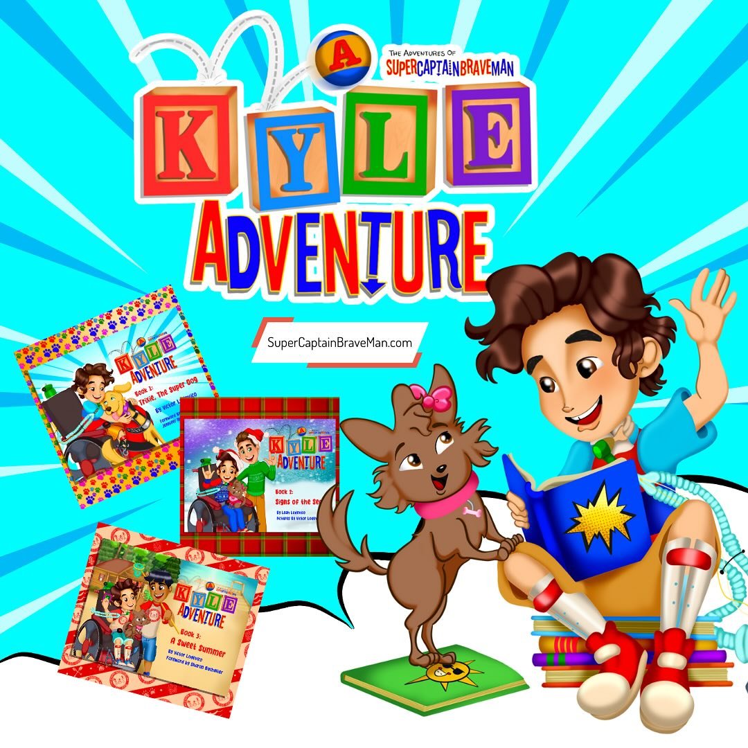 A Kyle Adventure is our SuperCaptainBraveMan book series that follows Kyle in his everyday life when he isn&rsquo;t wearing his super suit!

This three story series shares adventures about Service Animals, American Sign Language, and Type 1 Diabetes!