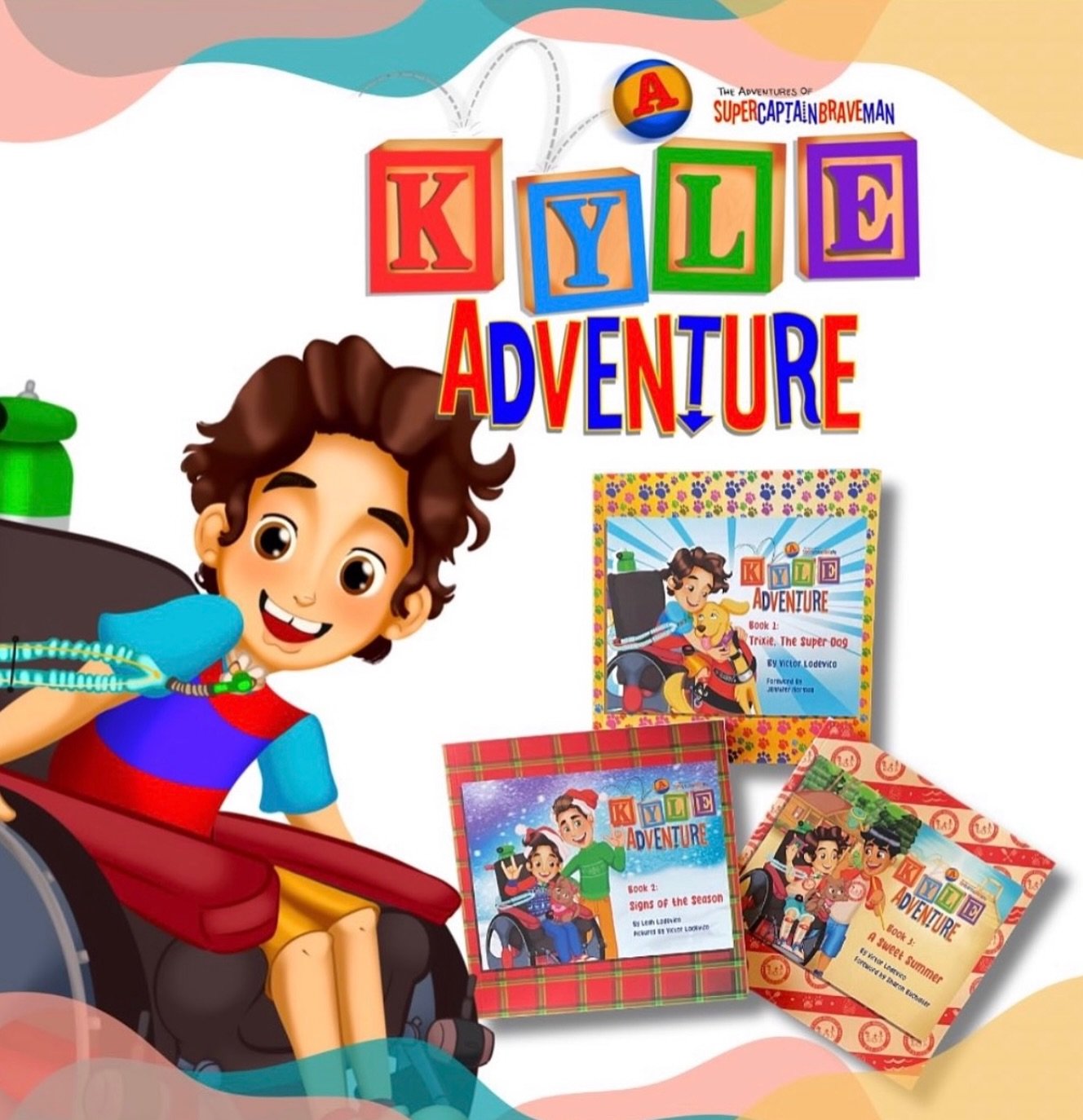 Kyle is a young boy with disabilities who loves to learn new things, make new friends, and always have fun!

Join Kyle on his everyday adventures like in A Kyle Adventure, Book 1: Trixie the Super Dog! 🦮

Kyle meets Trixie, a service dog in training